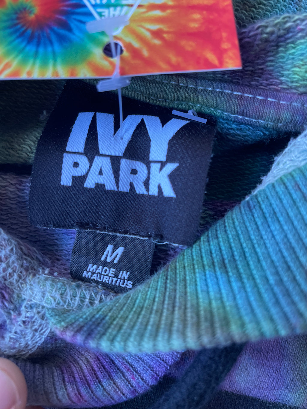 Ivy Park Galaxy Ice Dye Tie Dye Hoodie | One-of-a-Kind Blue and Purple Sweatshirt | Women's Medium