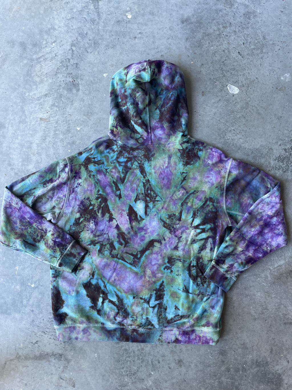 Ivy Park Galaxy Ice Dye Tie Dye Hoodie | One-of-a-Kind Blue and Purple Sweatshirt | Women's Medium