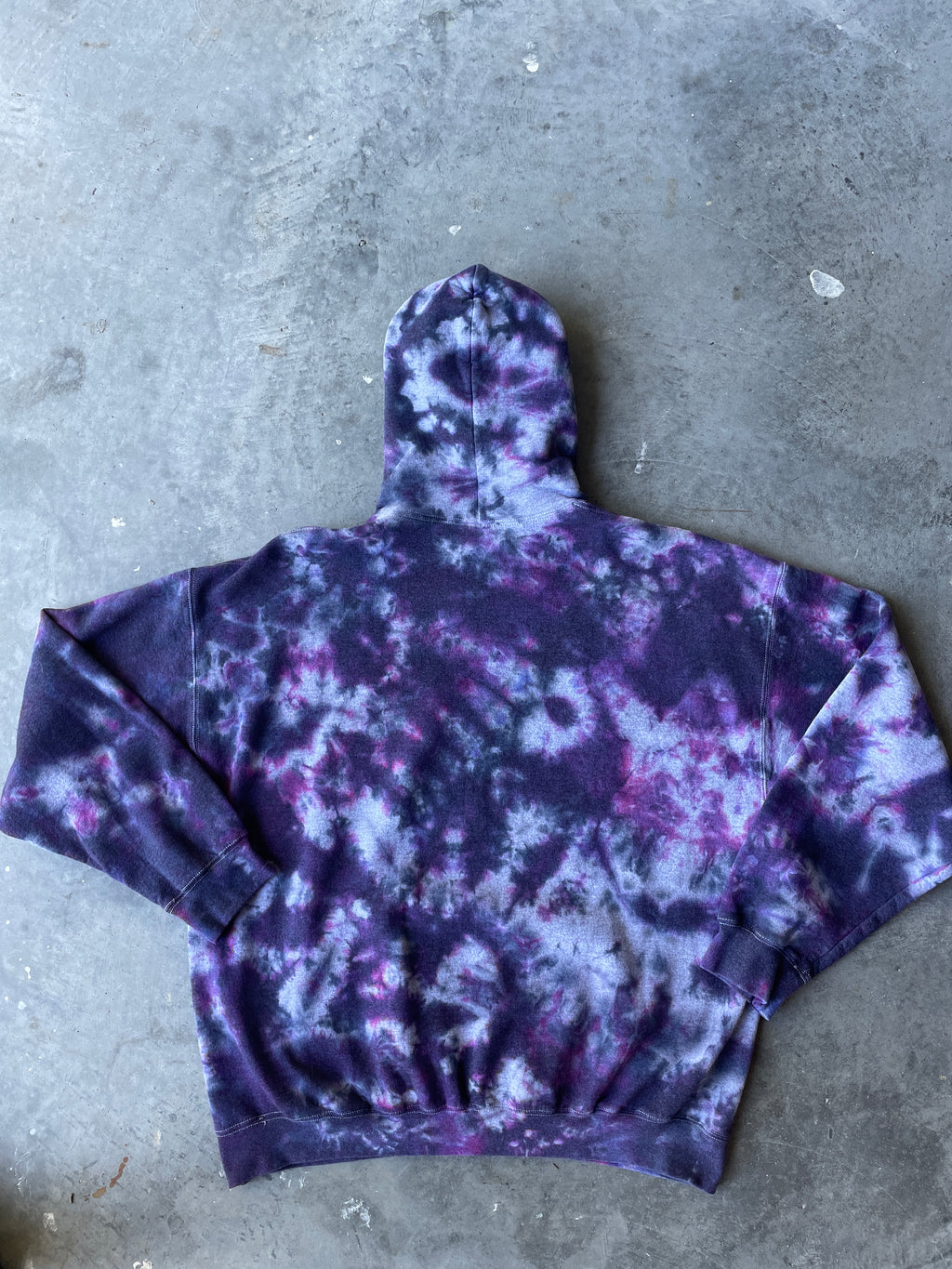 Nun Wearing Gas Mask Tie Dye Hoodie | One-of-a-Kind Black and Purple Sweatshirt | Men's XL