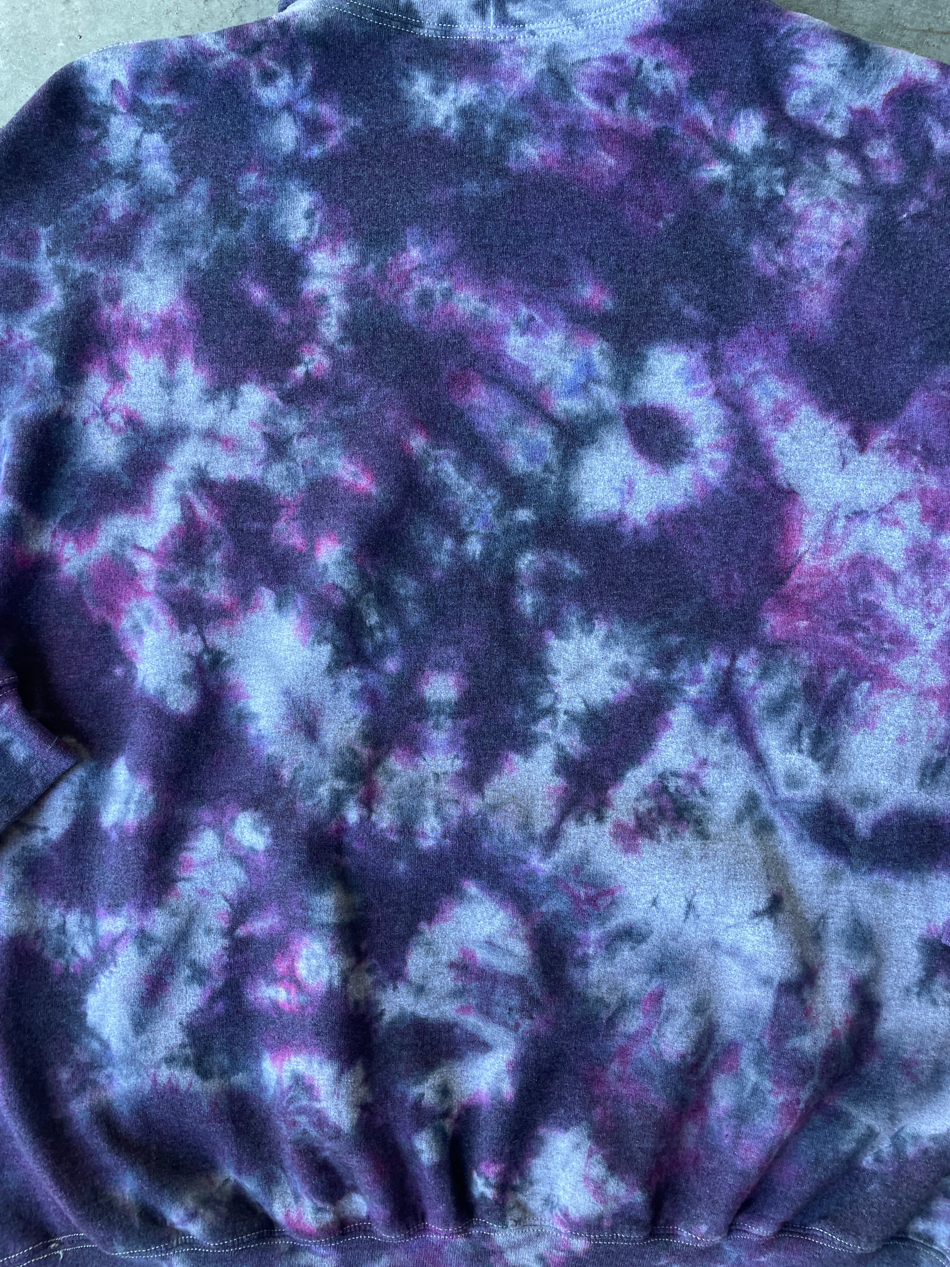 Nun Wearing Gas Mask Tie Dye Hoodie | One-of-a-Kind Black and Purple Sweatshirt | Men's XL