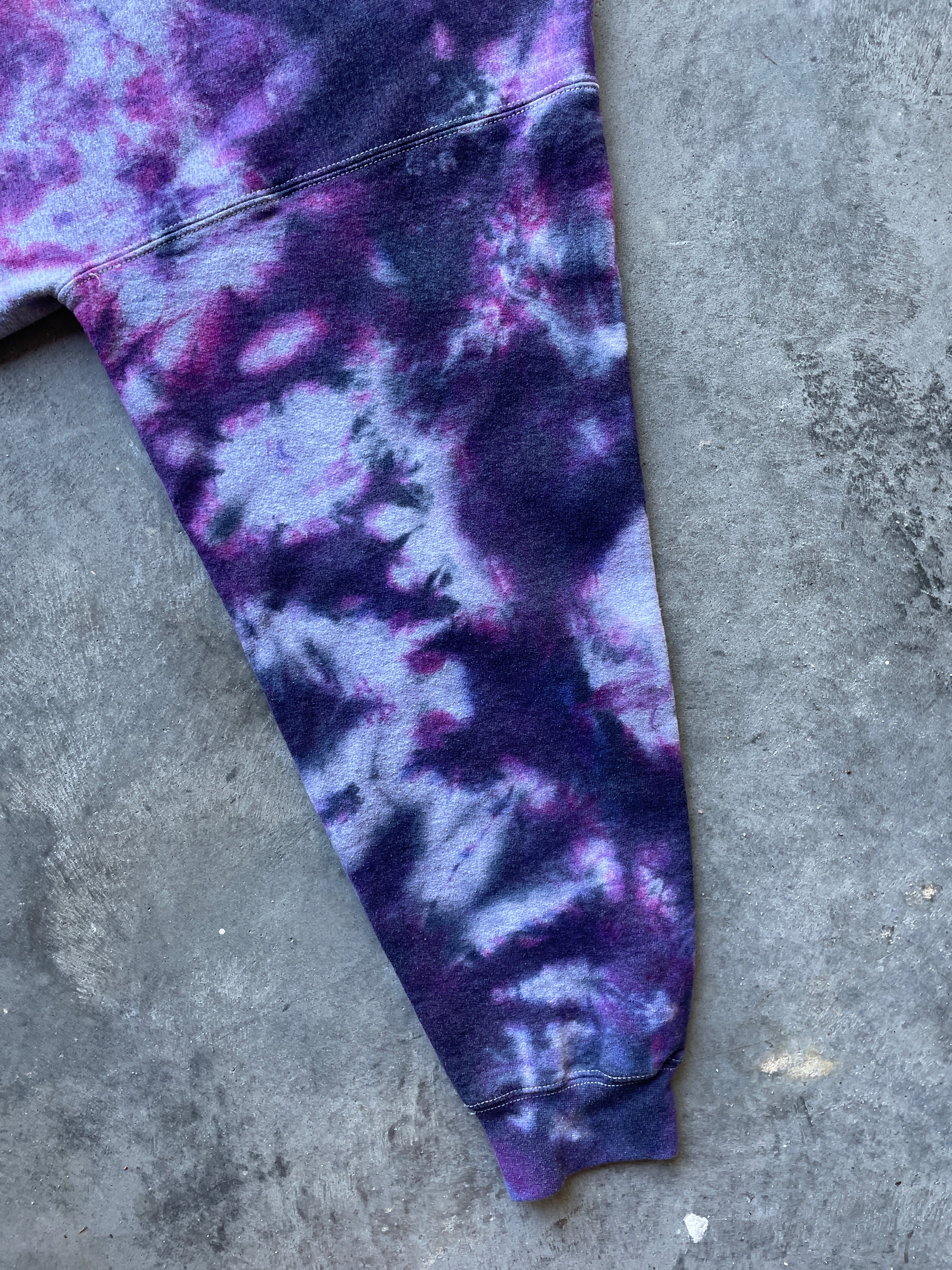 Nun Wearing Gas Mask Tie Dye Hoodie | One-of-a-Kind Black and Purple Sweatshirt | Men's XL