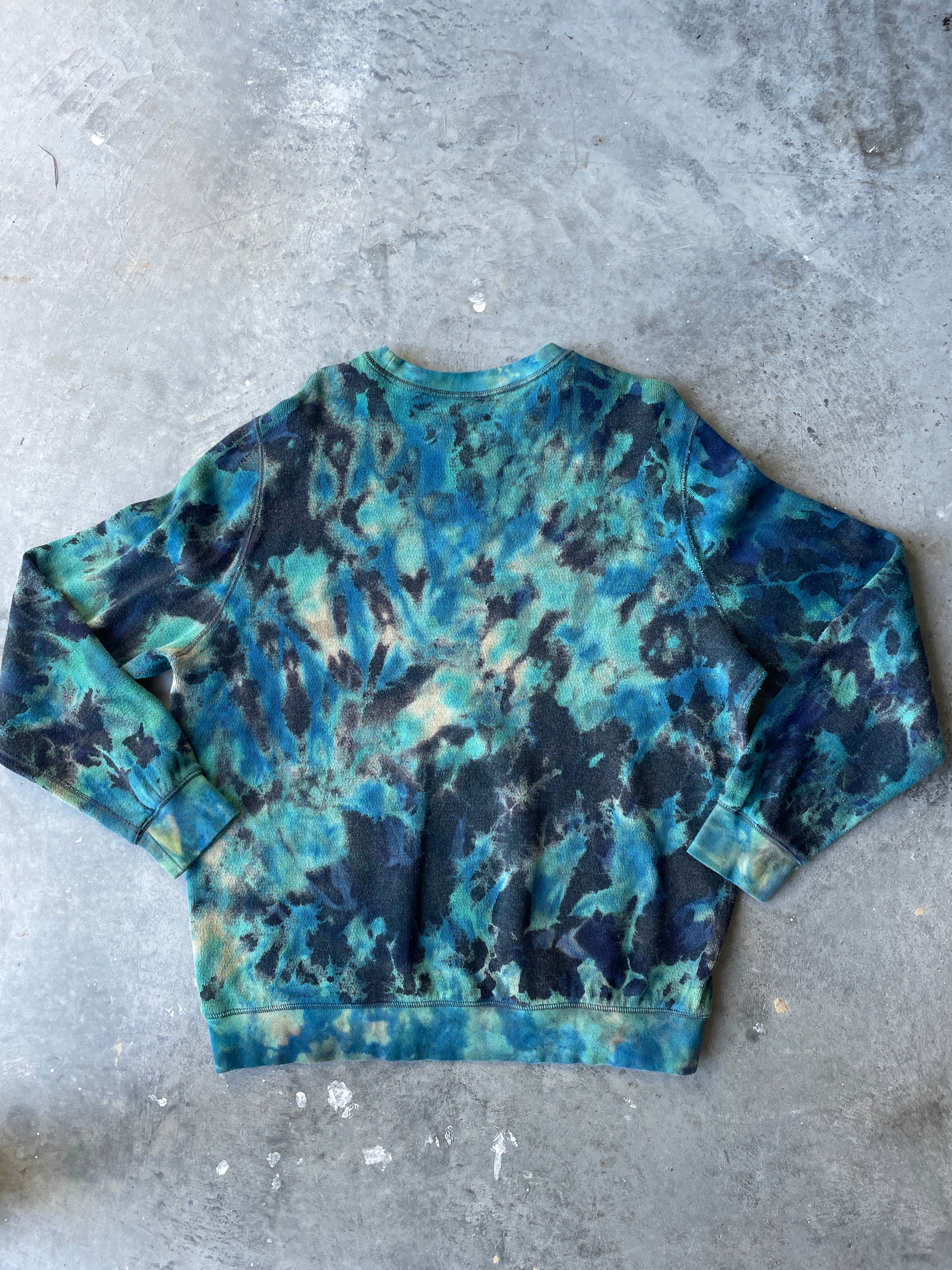 Nike Golf Tie Dye Crewneck Sweatshirt | One-of-a-Kind Blue and Black Sweatshirt | Men's XL