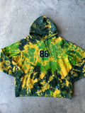 Abercrombie & Fitch 86 Heavyweight Tie Dye Hoodie | One-of-a-Kind Yellow and Blue Sweatshirt | Men's 2XL