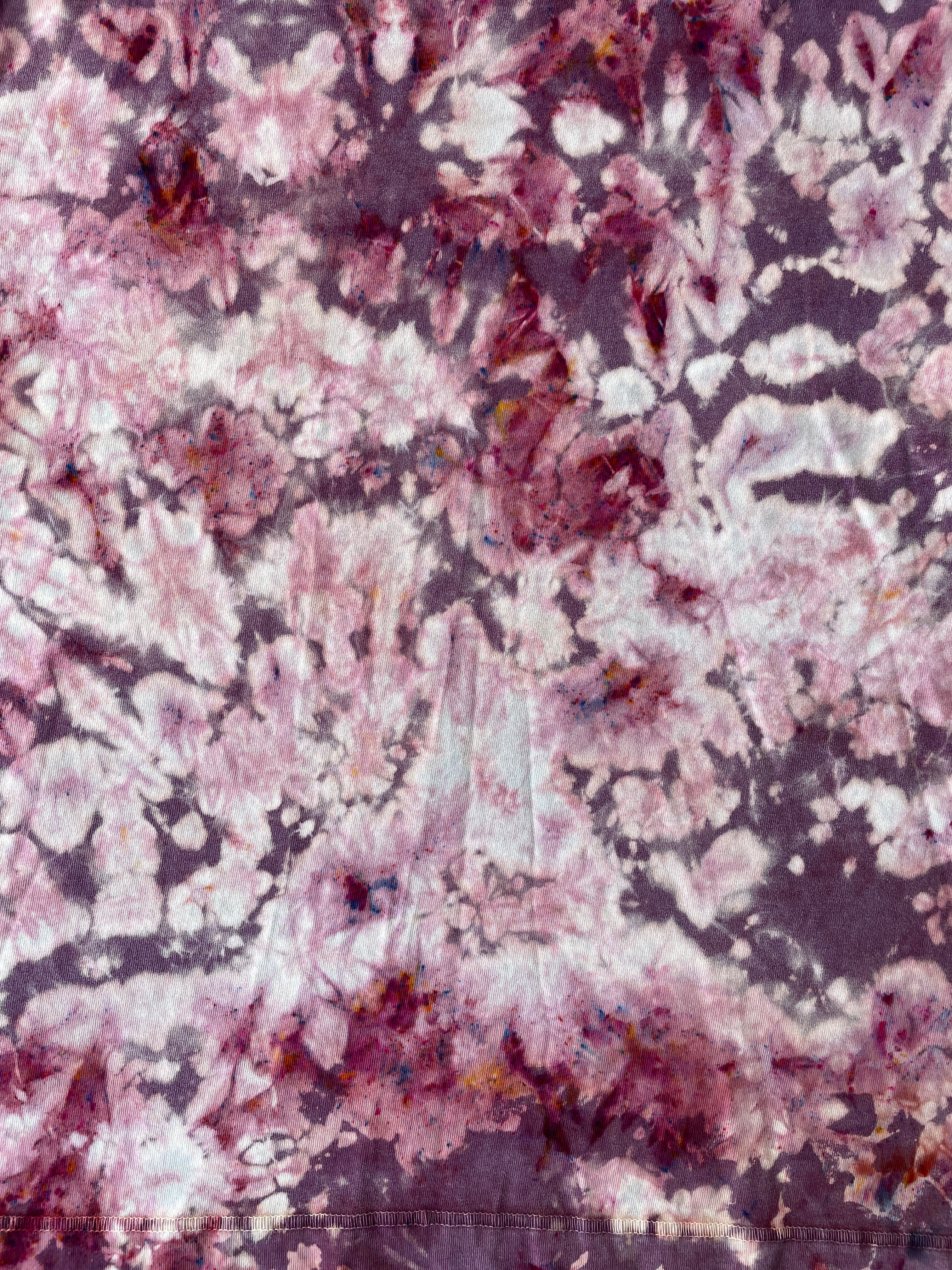 Shades of Pink Short Sleeve Ice Dyed Cropped T-Shirt | One-of-a-Kind | Men's Large