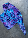 Blue, Purple, and Pink Long Sleeve Ice Dyed T-Shirt | One-of-a-Kind | Men's XL