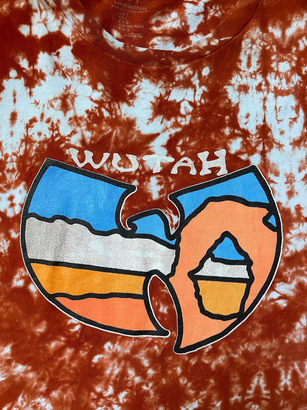 Men's Large WUTAH Tie Dye Short Sleeve T-Shirt