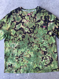 Wrangler Black and Green Long Sleeve Reverse Tie Dyed T-Shirt | One-of-a-Kind | Men's 2XL