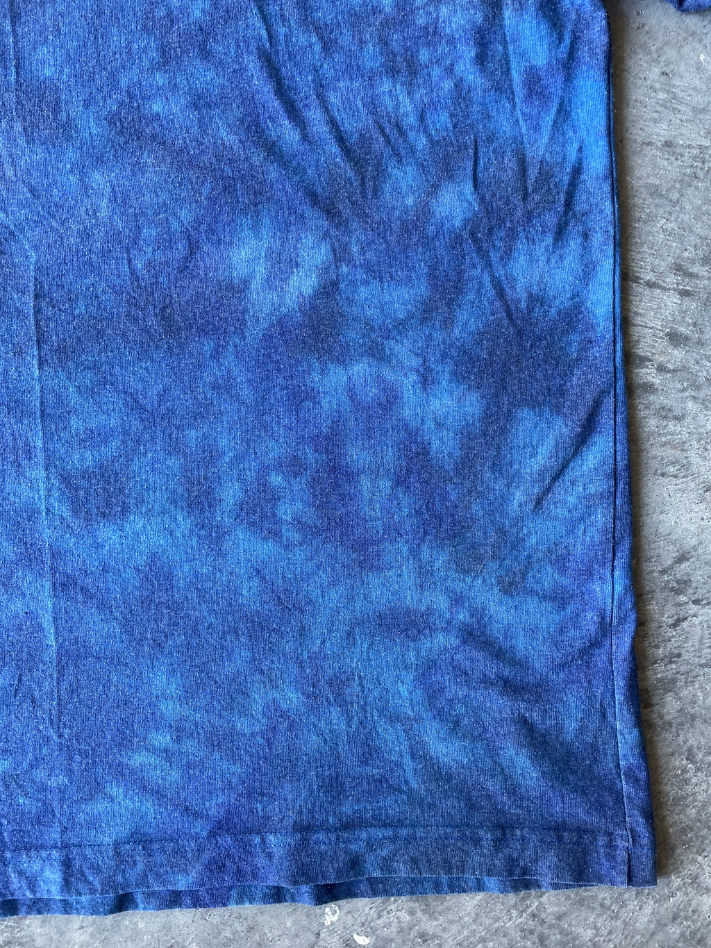 Carhartt Short Sleeve Blue and Black Reverse Tie Dye T-Shirt | One-of-a-Kind | Men's Medium