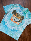 Men's Large Mountain Lake Hammock Handmade Tie Dye Short Sleeve T-Shirt