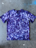 Carhartt Short Sleeve Purple and Blue Tie Dye T-Shirt | One-of-a-Kind | Youth Medium (8-10)