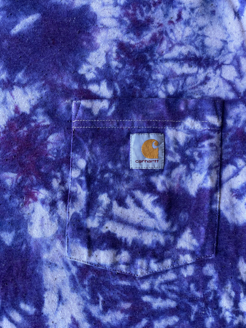 Carhartt Short Sleeve Purple and Blue Tie Dye T-Shirt | One-of-a-Kind | Youth Medium (8-10)