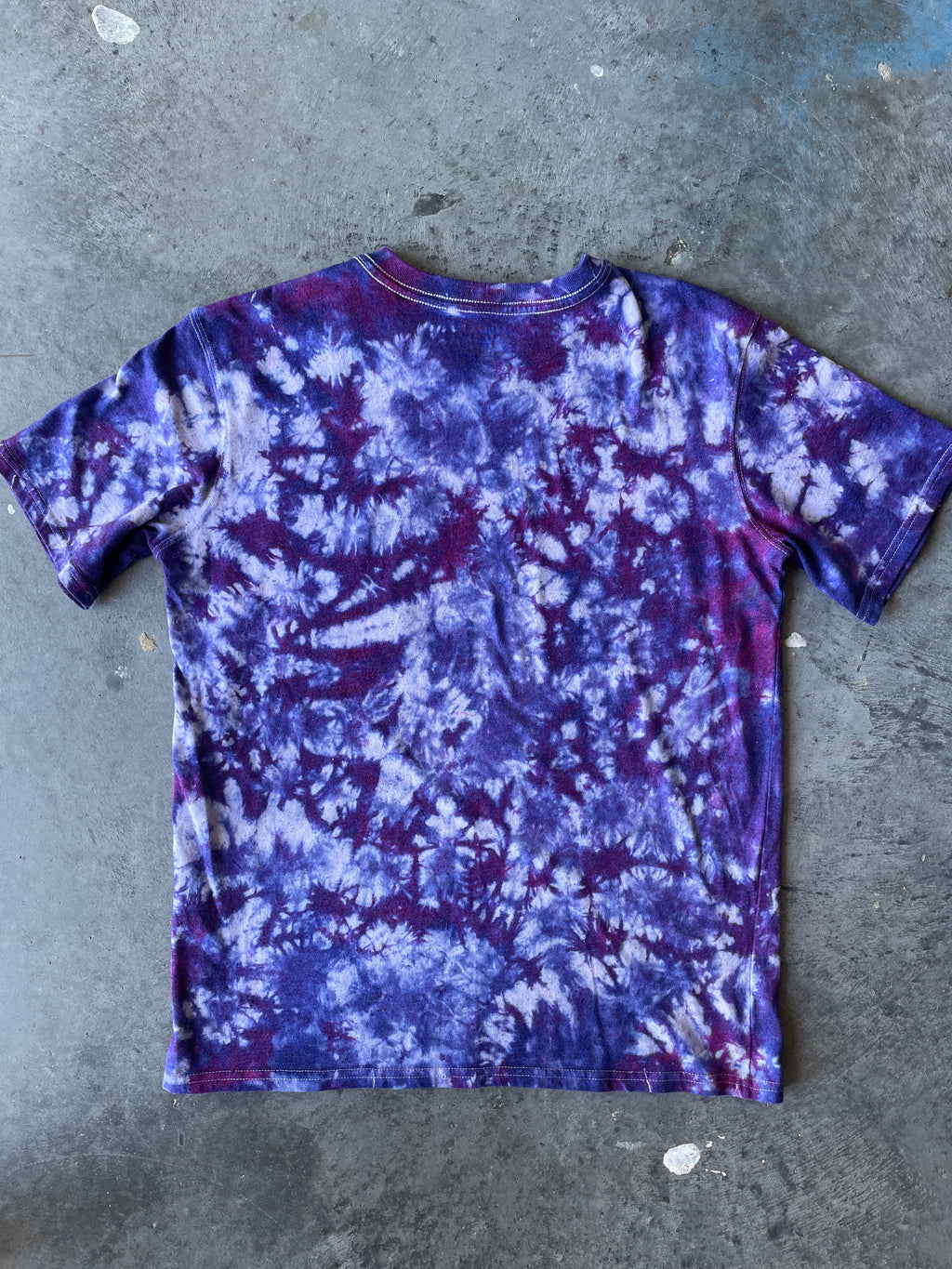 Carhartt Short Sleeve Purple and Blue Tie Dye T-Shirt | One-of-a-Kind | Youth Medium (8-10)