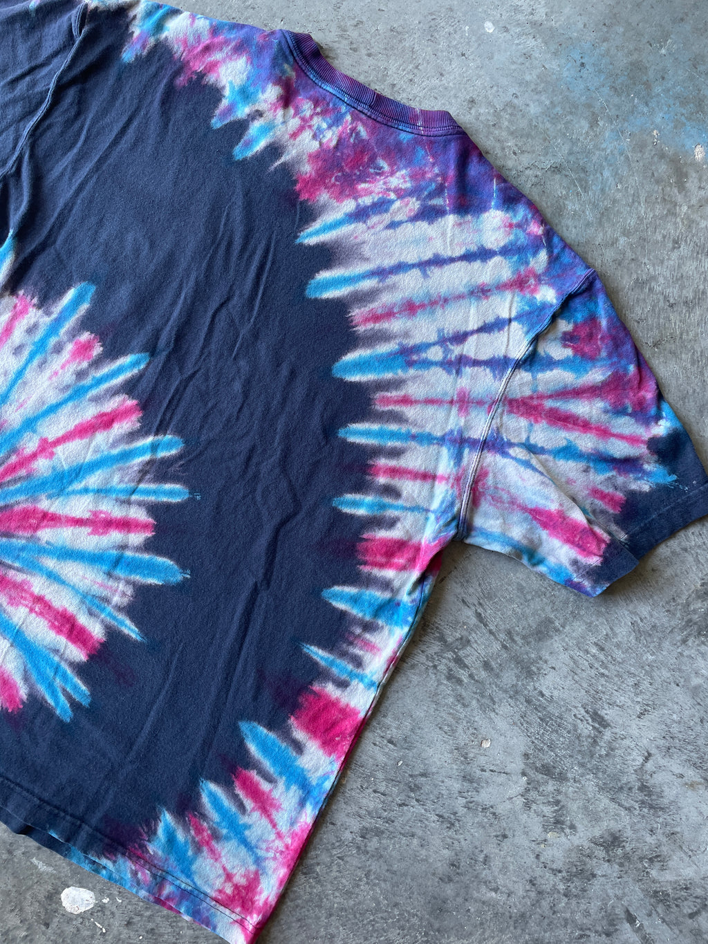 Carhartt Short Sleeve Red, White, and Blue Reverse Tie Dye T-Shirt | One-of-a-Kind | Men's Medium