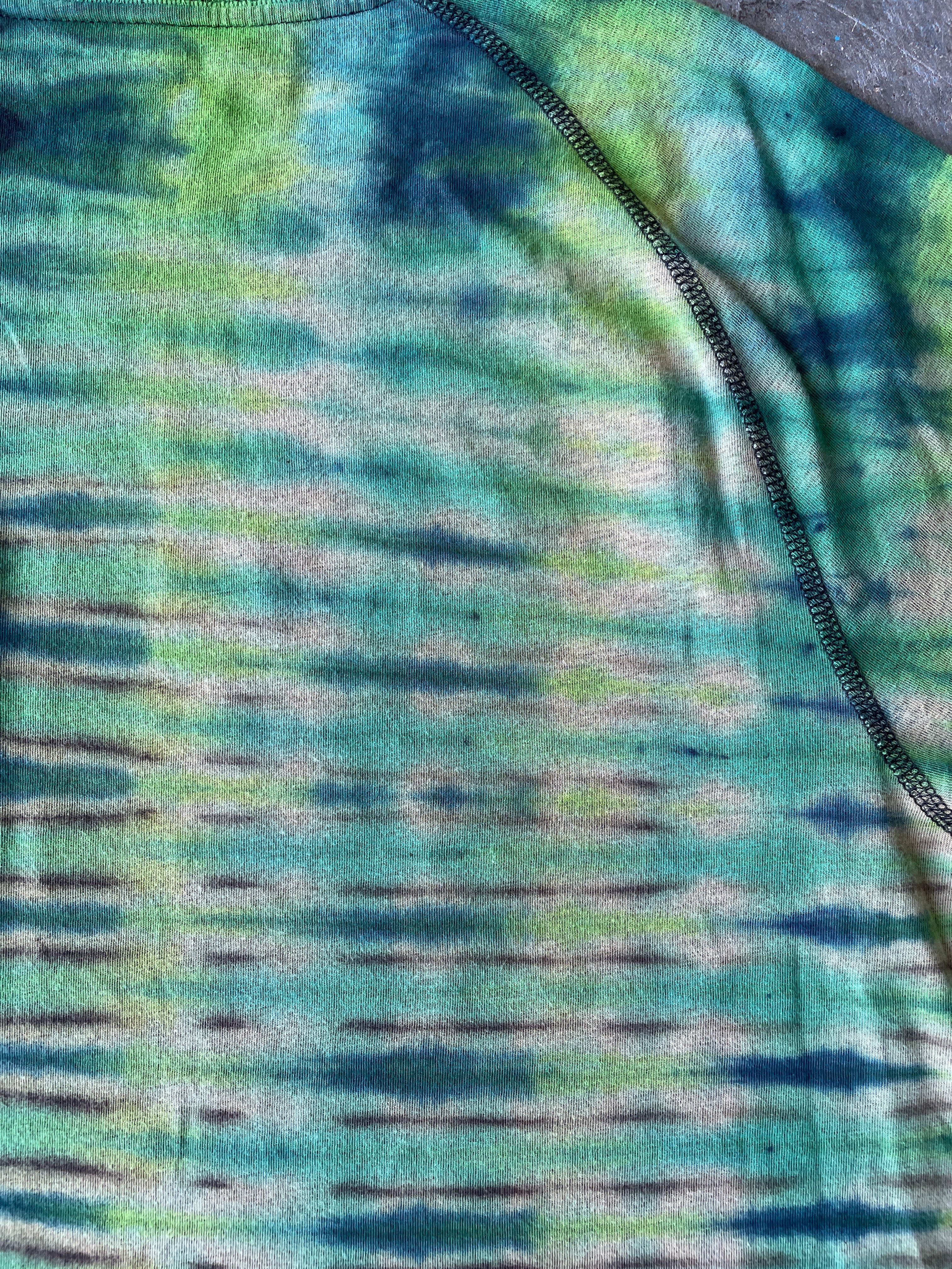 Carhartt Short Sleeve Black and Green Reverse Tie Dye T-Shirt | One-of-a-Kind | Men's Medium