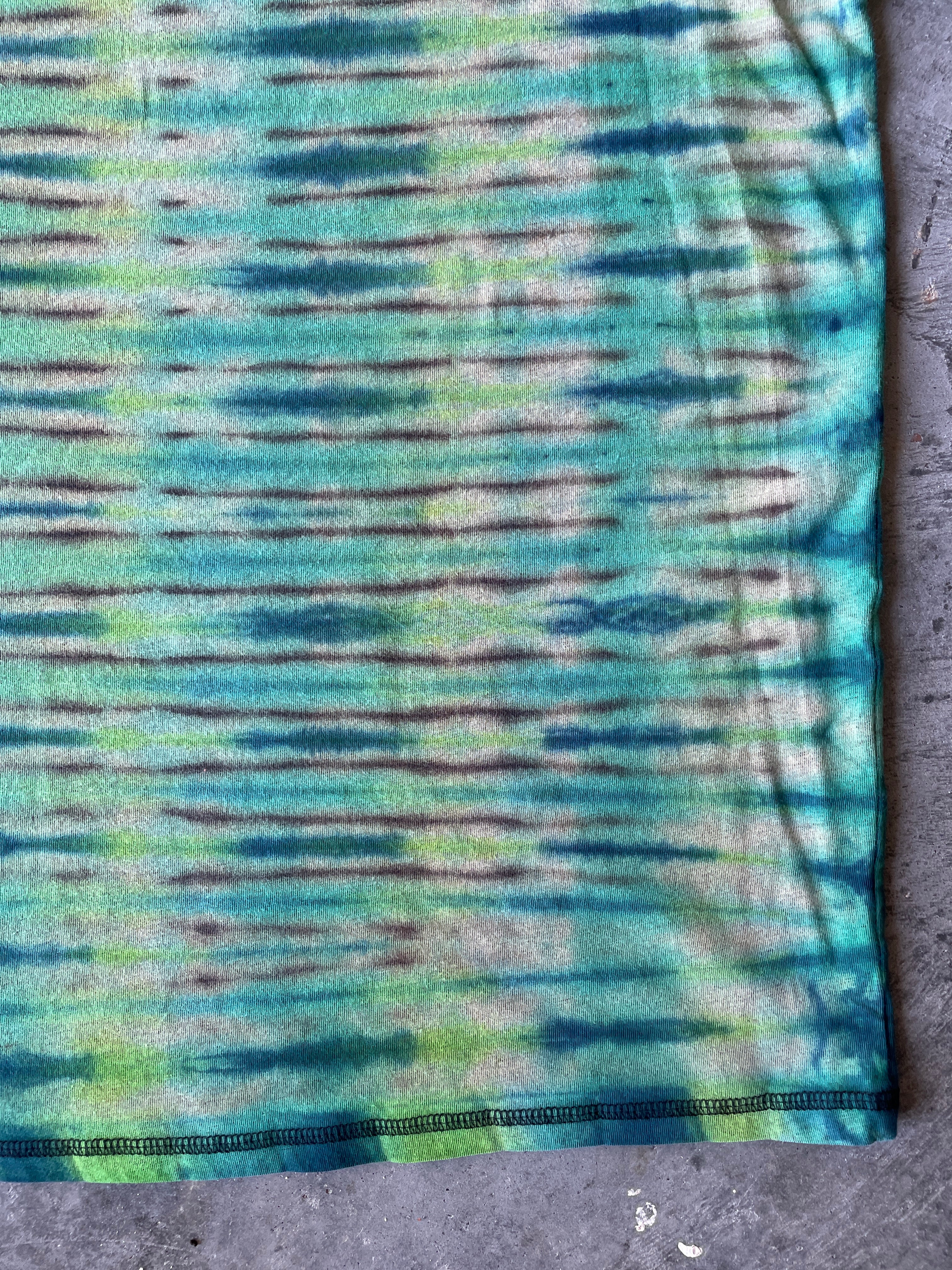 Carhartt Short Sleeve Black and Green Reverse Tie Dye T-Shirt | One-of-a-Kind | Men's Medium