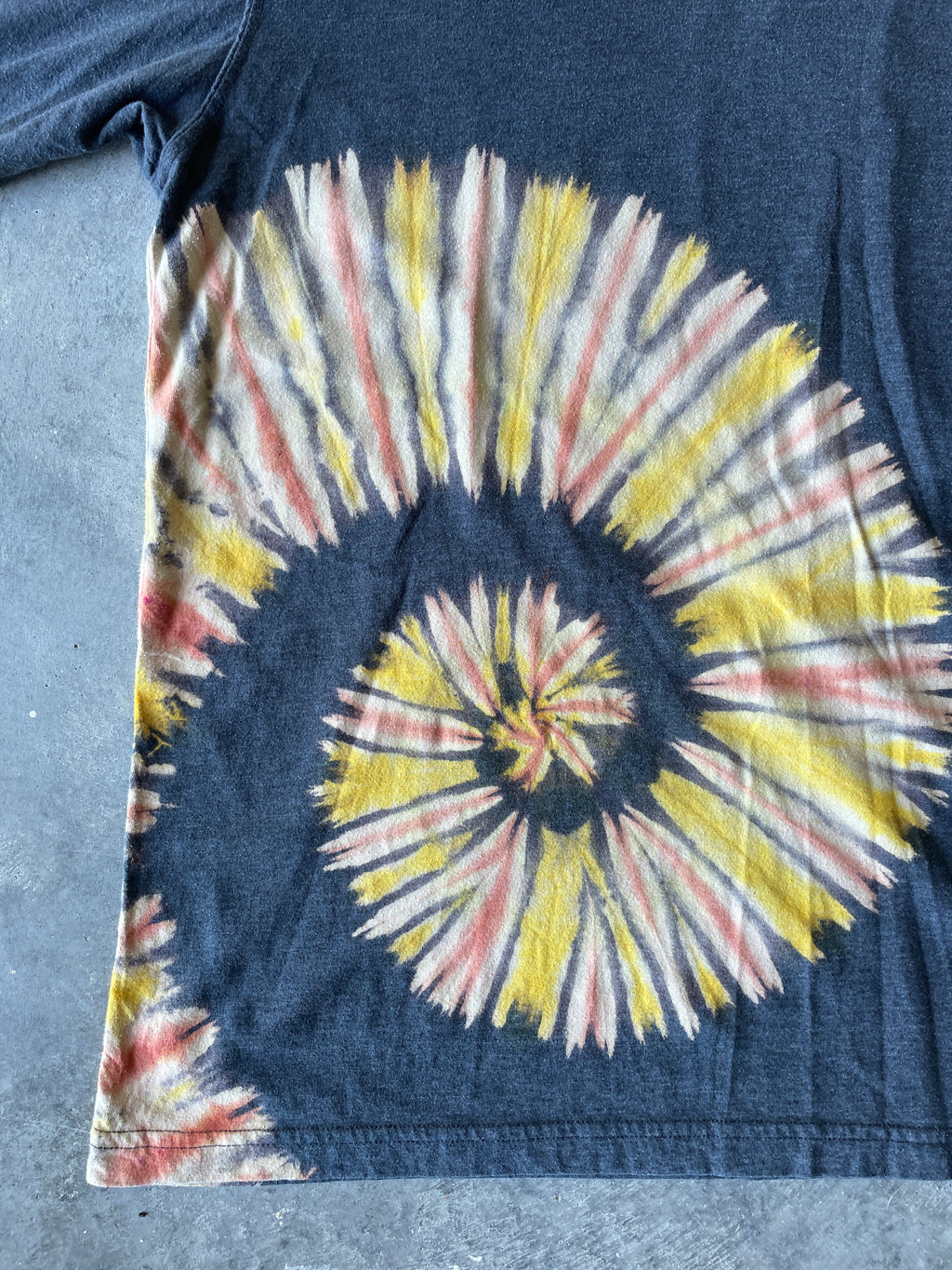 Carhartt Buck Long Sleeve Gray & Gold Reverse Tie Dye T-Shirt | One-of-a-Kind | Men's Medium