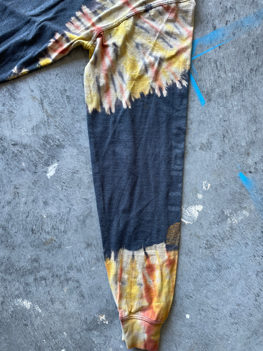 Carhartt Buck Long Sleeve Gray & Gold Reverse Tie Dye T-Shirt | One-of-a-Kind | Men's Medium