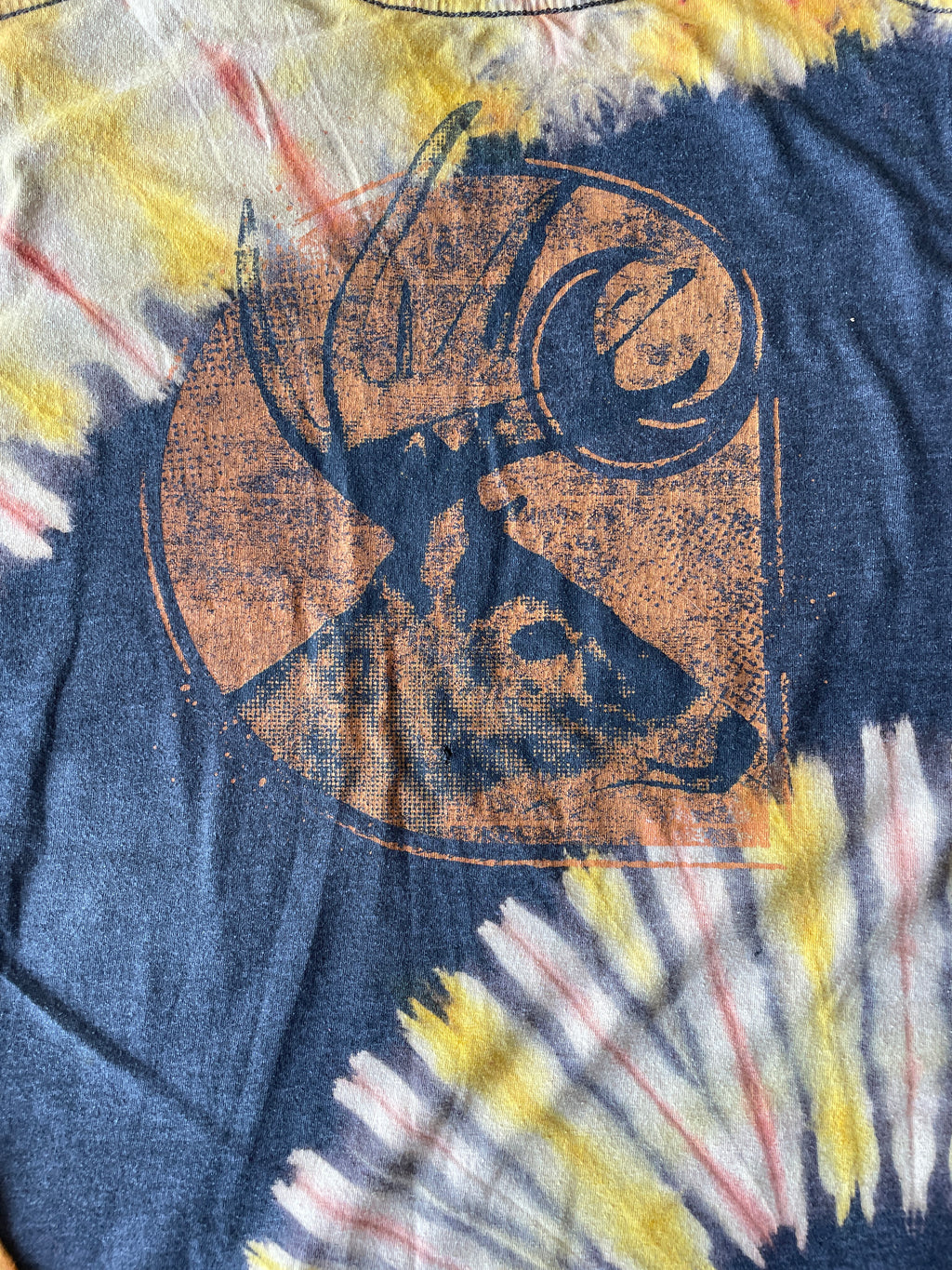 Carhartt Buck Long Sleeve Gray & Gold Reverse Tie Dye T-Shirt | One-of-a-Kind | Men's Medium