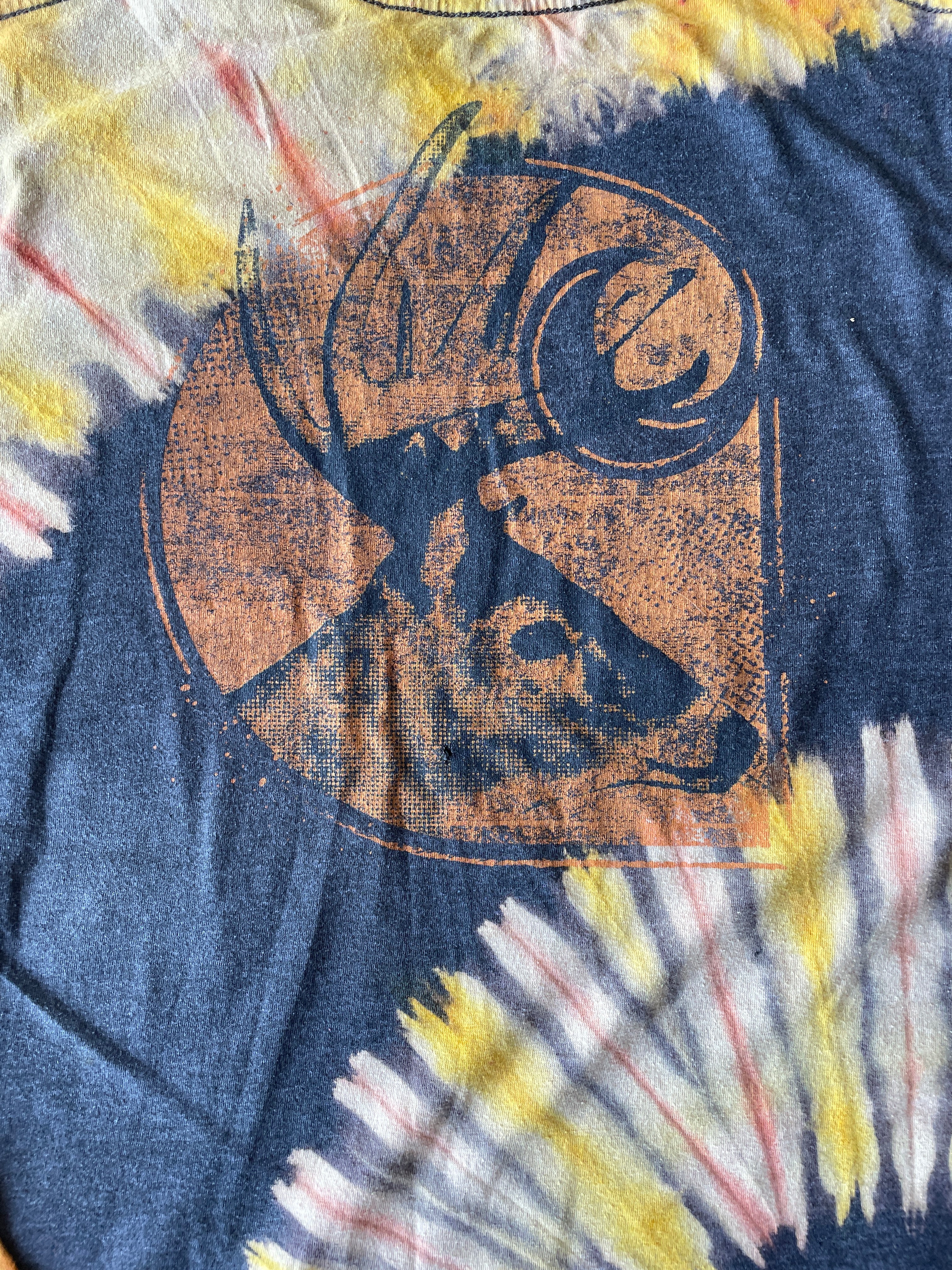 Carhartt Buck Long Sleeve Gray & Gold Reverse Tie Dye T-Shirt | One-of-a-Kind | Men's Medium