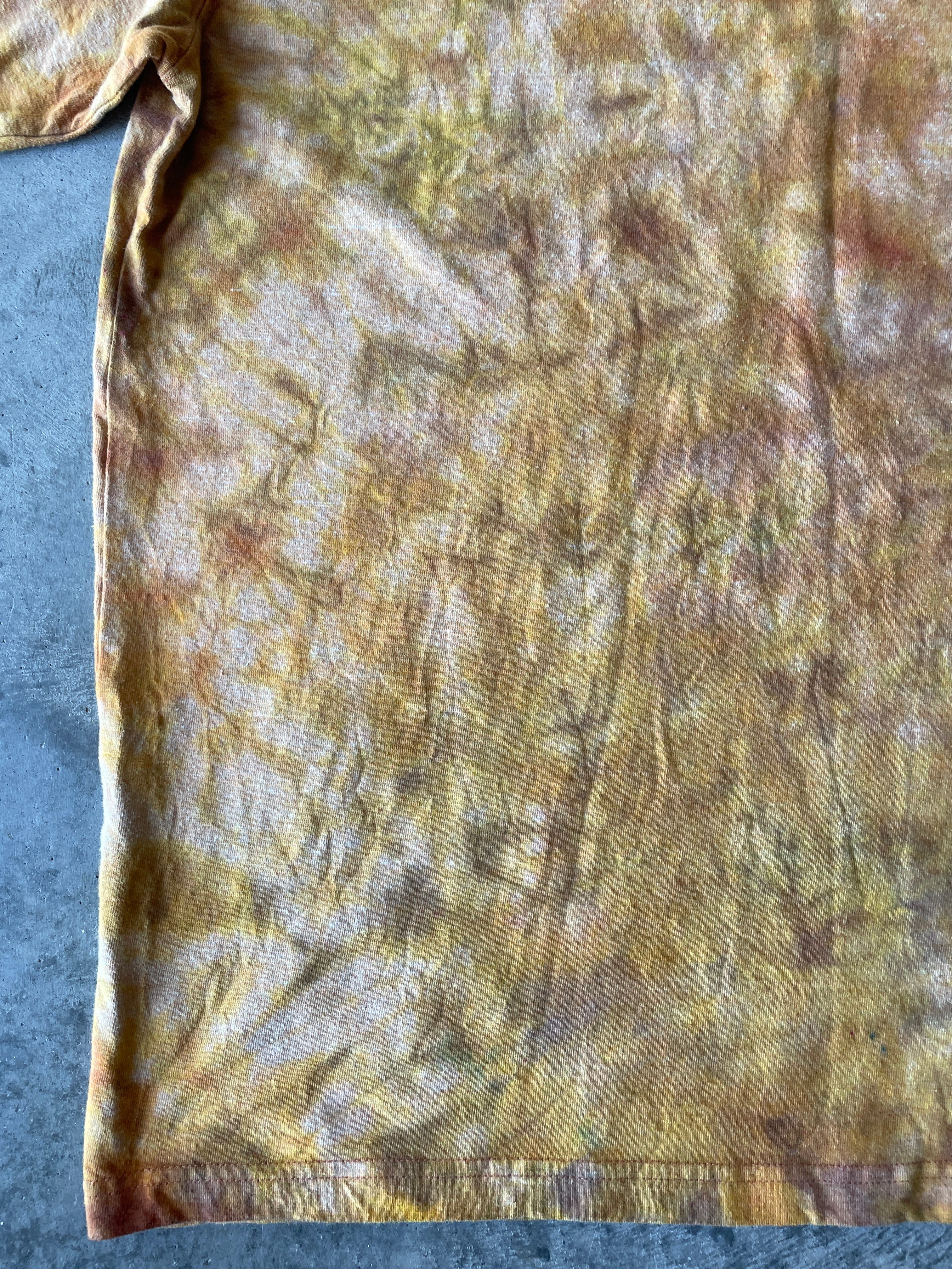 Carhartt Short Sleeve Golden Yellow Tie Dye Graphic T-Shirt | One-of-a-Kind | Men's Large