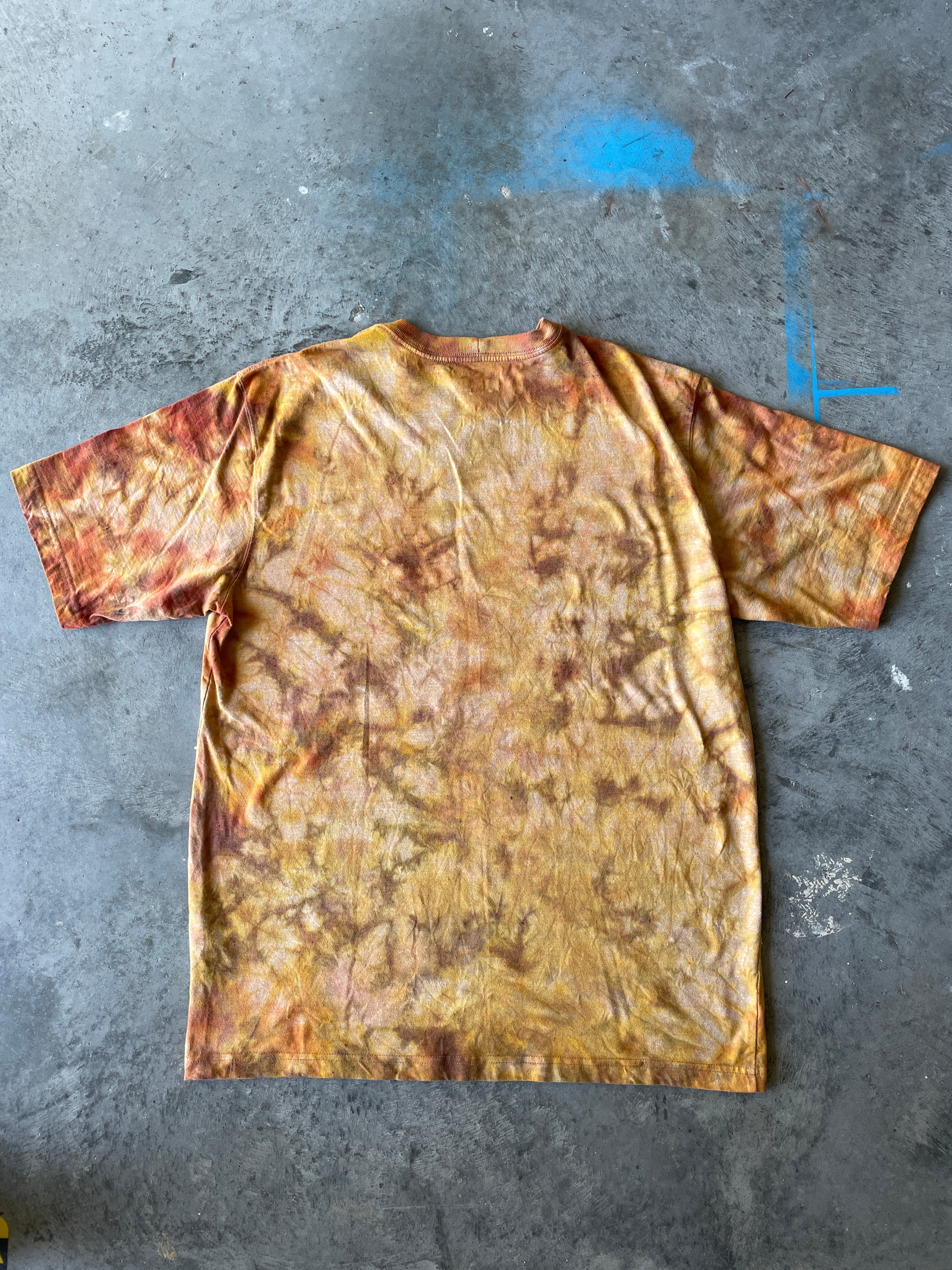 Carhartt Short Sleeve Golden Yellow Tie Dye Graphic T-Shirt | One-of-a-Kind | Men's Large