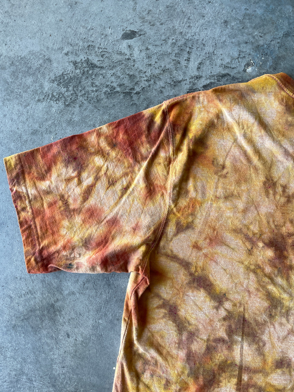 Carhartt Short Sleeve Golden Yellow Tie Dye Graphic T-Shirt | One-of-a-Kind | Men's Large