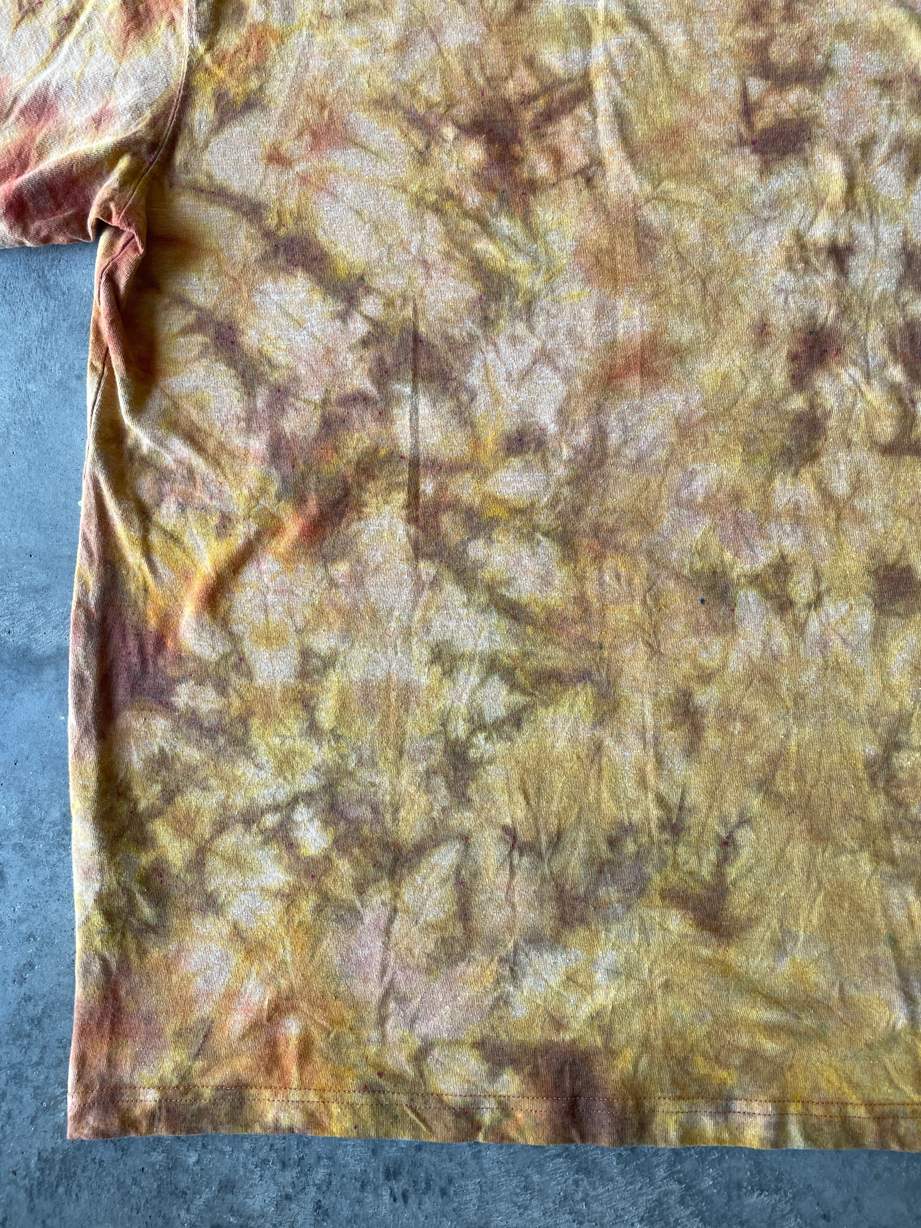 Carhartt Short Sleeve Golden Yellow Tie Dye Graphic T-Shirt | One-of-a-Kind | Men's Large