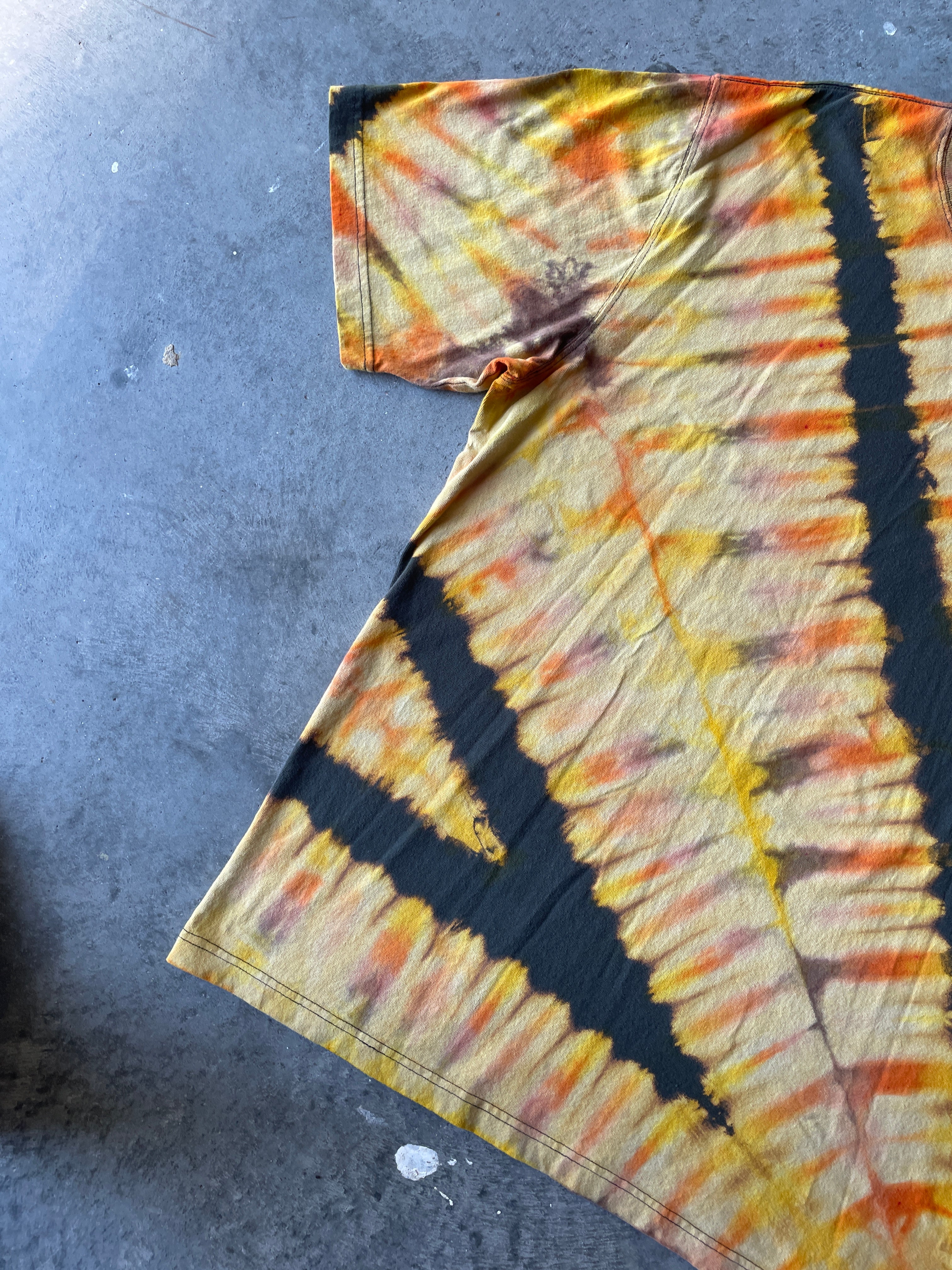 Carhartt Short Sleeve Gray and Gold Reverse Tie Dye T-Shirt | One-of-a-Kind | Men's Large