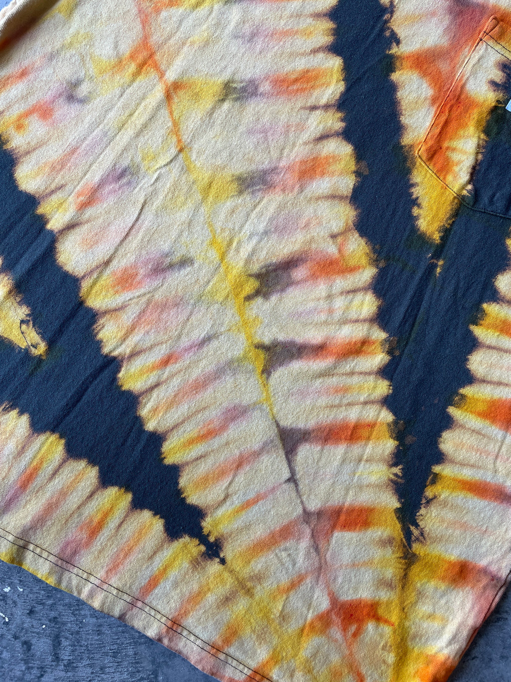 Carhartt Short Sleeve Gray and Gold Reverse Tie Dye T-Shirt | One-of-a-Kind | Men's Large