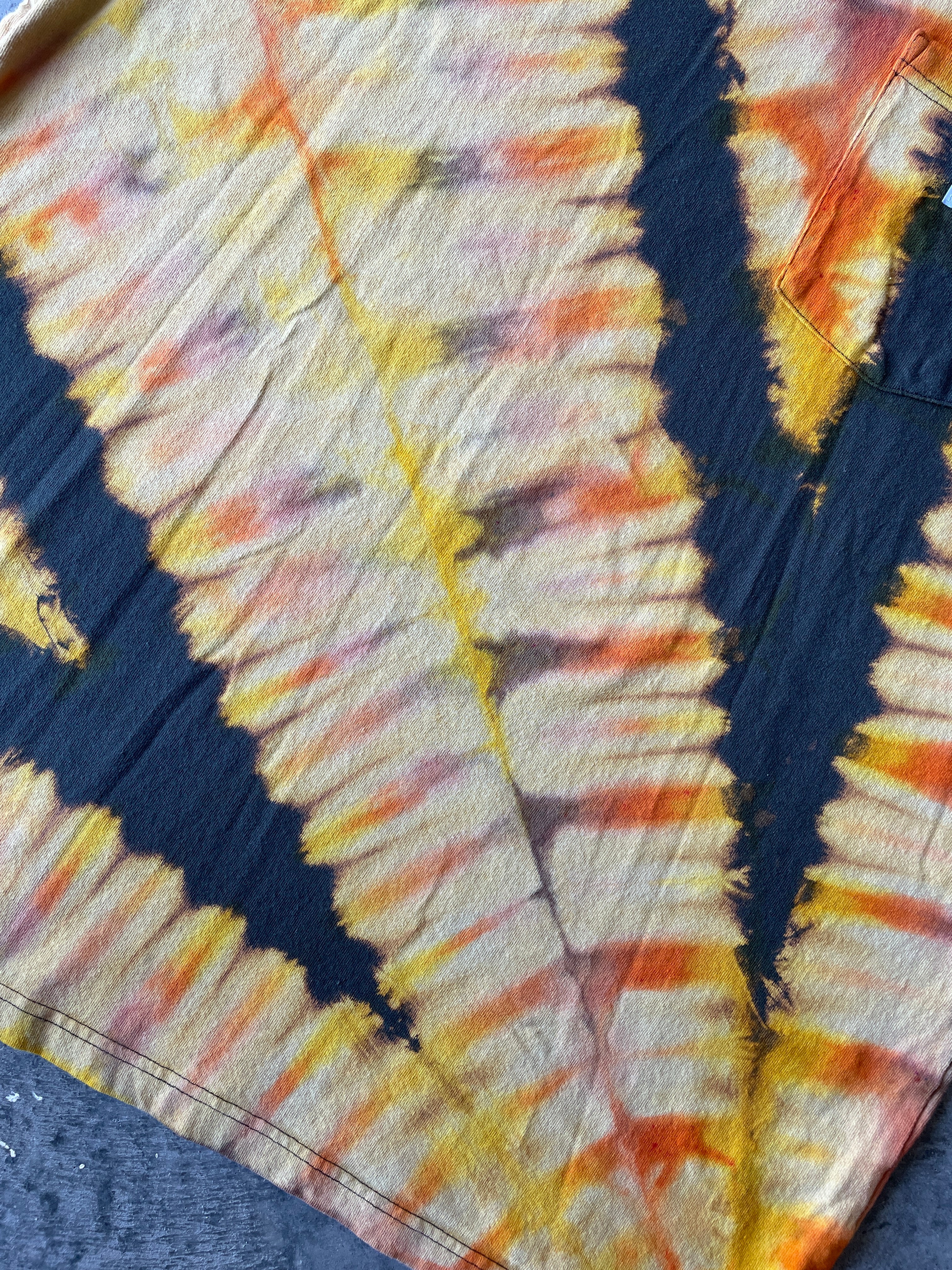 Carhartt Short Sleeve Gray and Gold Reverse Tie Dye T-Shirt | One-of-a-Kind | Men's Large