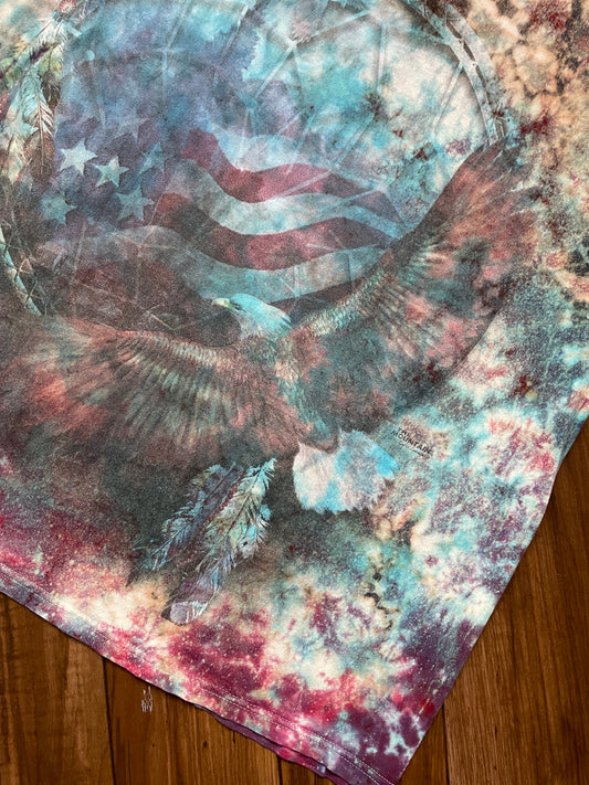 Men's XL Patriotic Eagle Handmade Tie Dye Short Sleeve T-Shirt