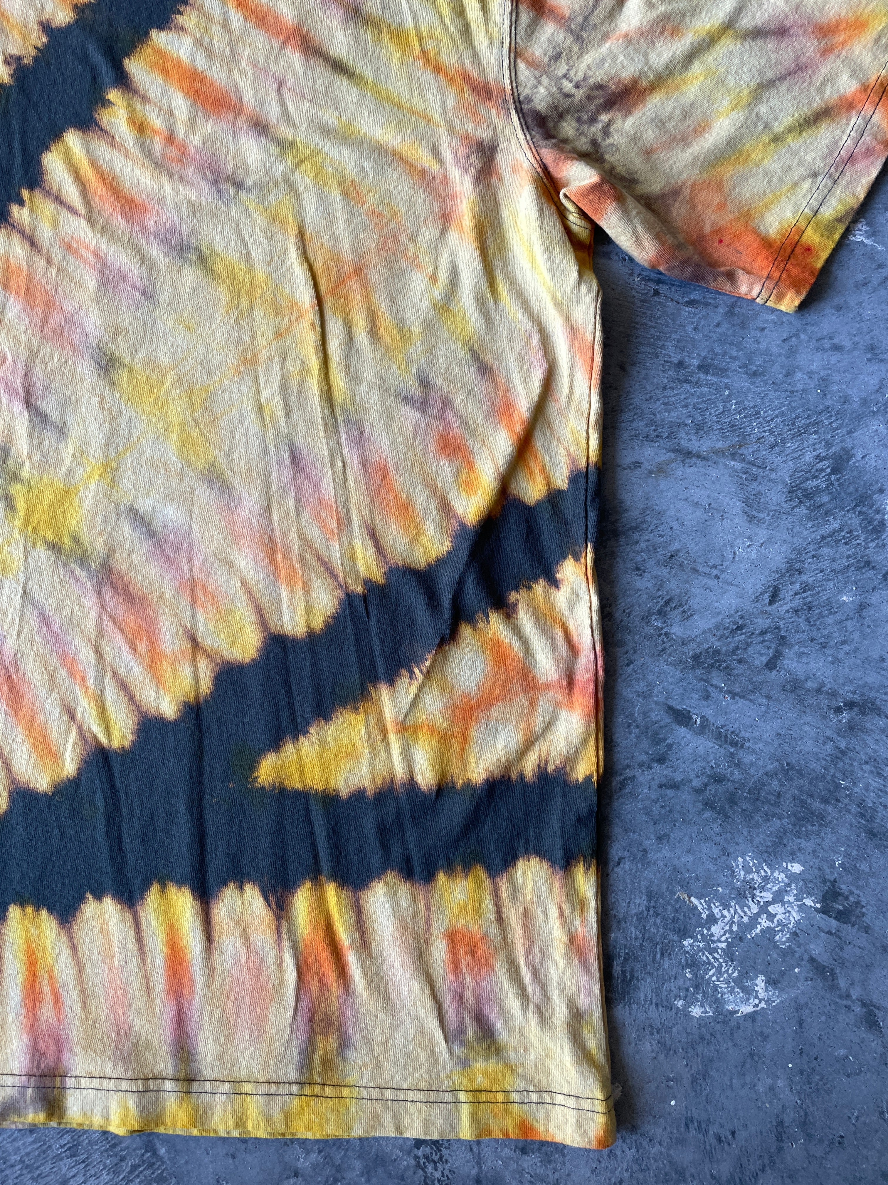 Carhartt Short Sleeve Gray and Gold Reverse Tie Dye T-Shirt | One-of-a-Kind | Men's Large