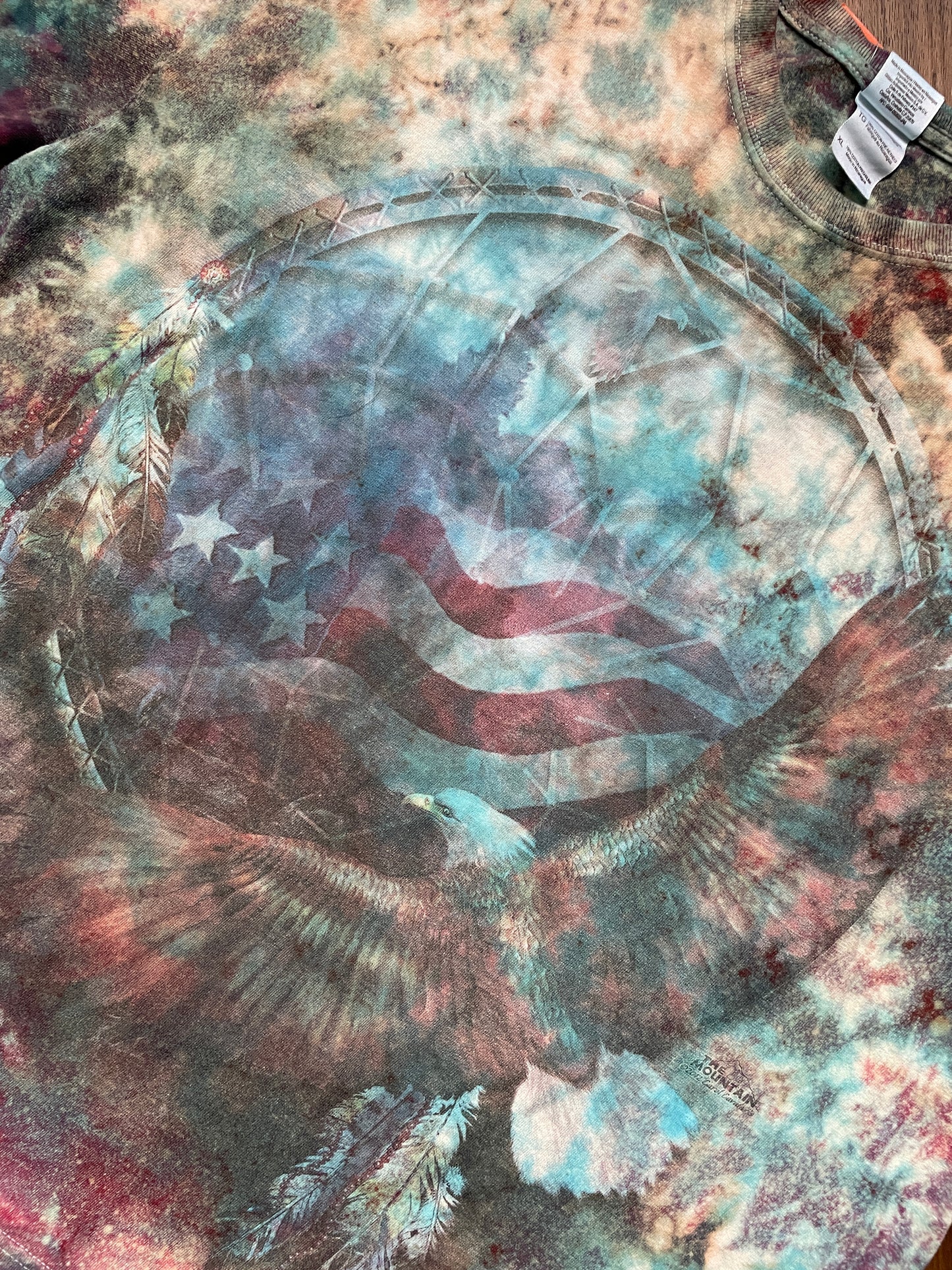 Men's XL Patriotic Eagle Handmade Tie Dye Short Sleeve T-Shirt