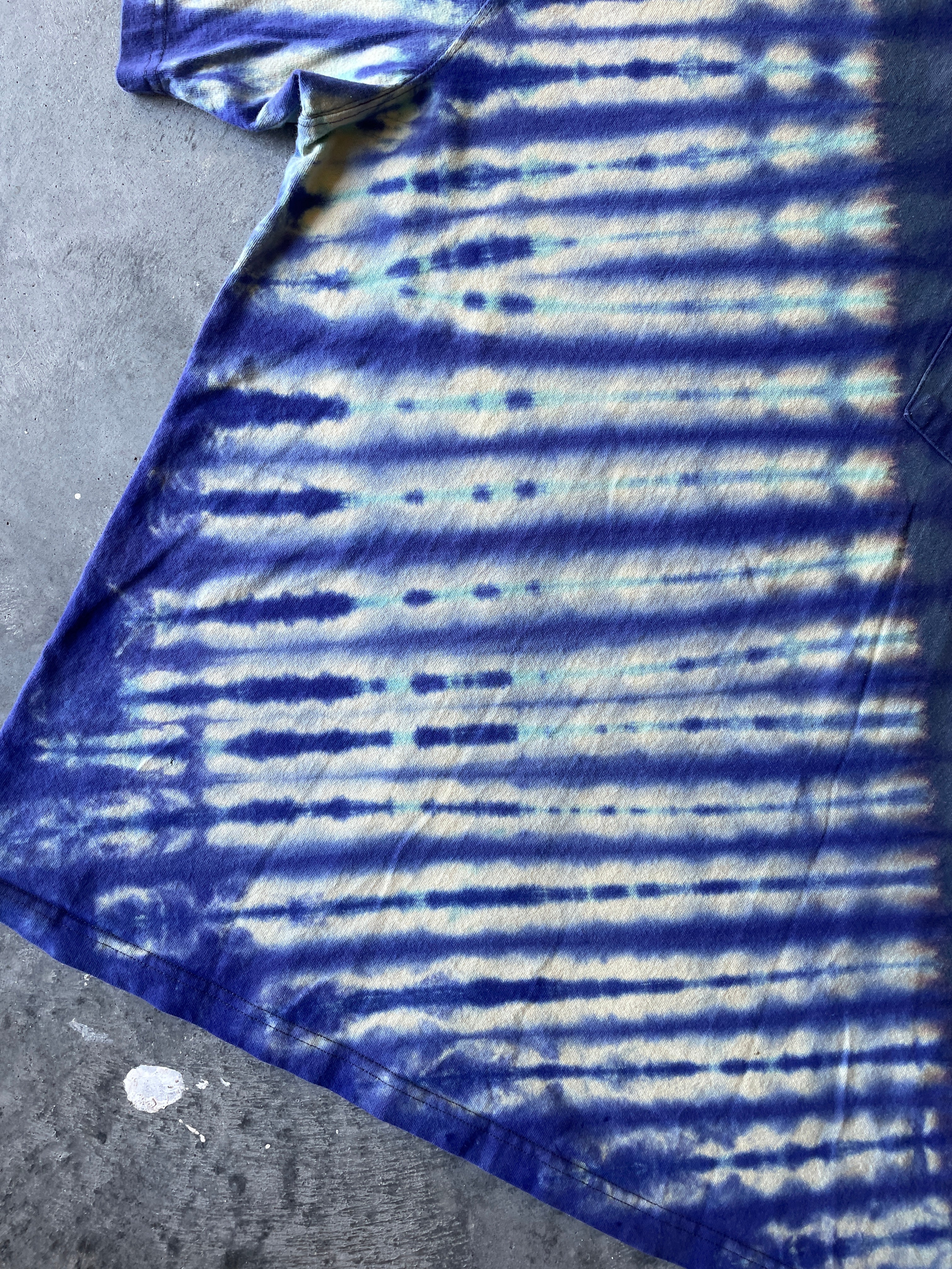 Carhartt Short Sleeve Blue and Purple Reverse Tie Dye T-Shirt | One-of-a-Kind | Men's Large