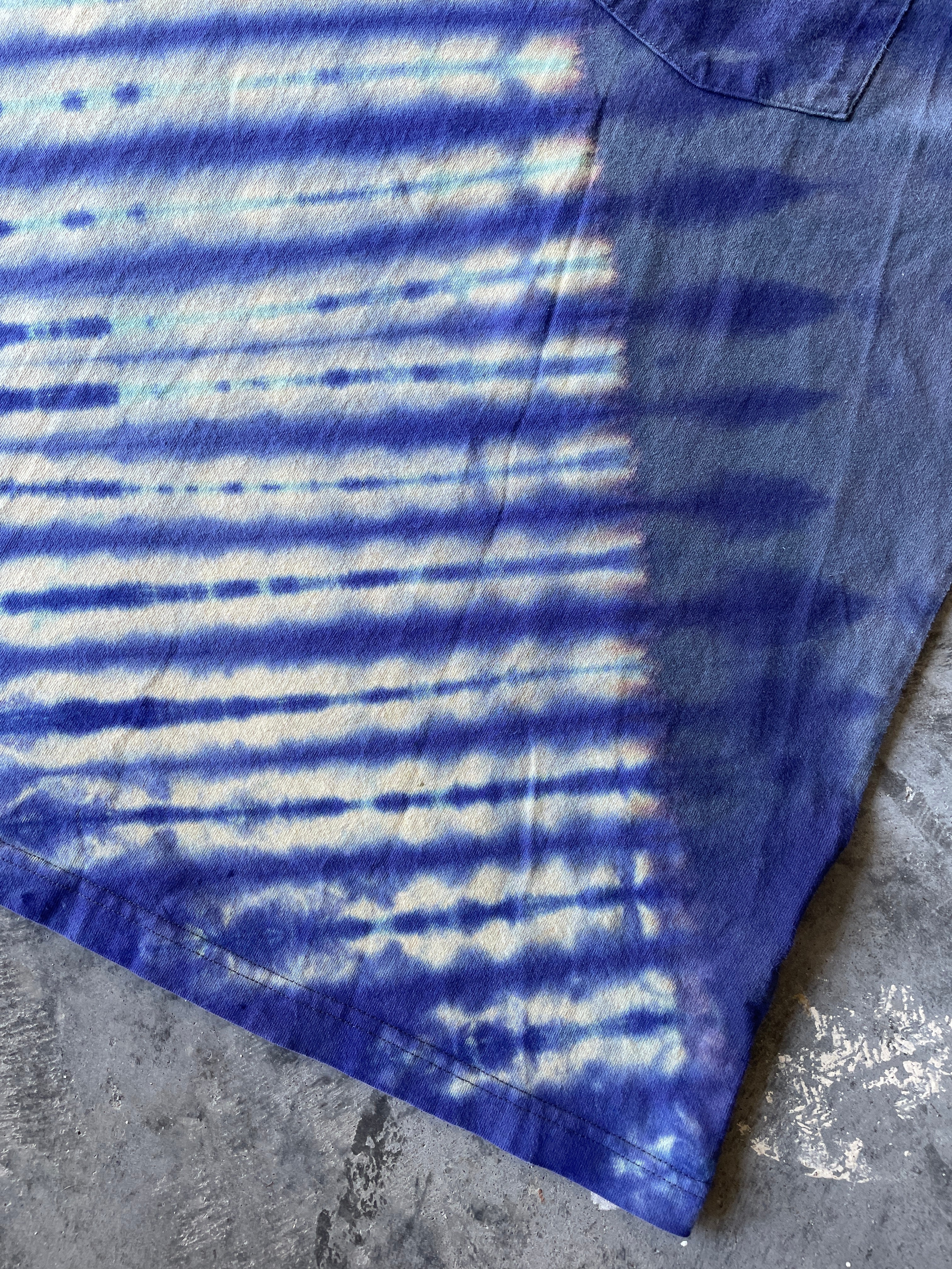 Carhartt Short Sleeve Blue and Purple Reverse Tie Dye T-Shirt | One-of-a-Kind | Men's Large