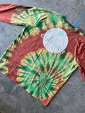 Carhartt Mountains Long Sleeve Copper & Turquoise Reverse Tie Dye T-Shirt | One-of-a-Kind | Men's XL