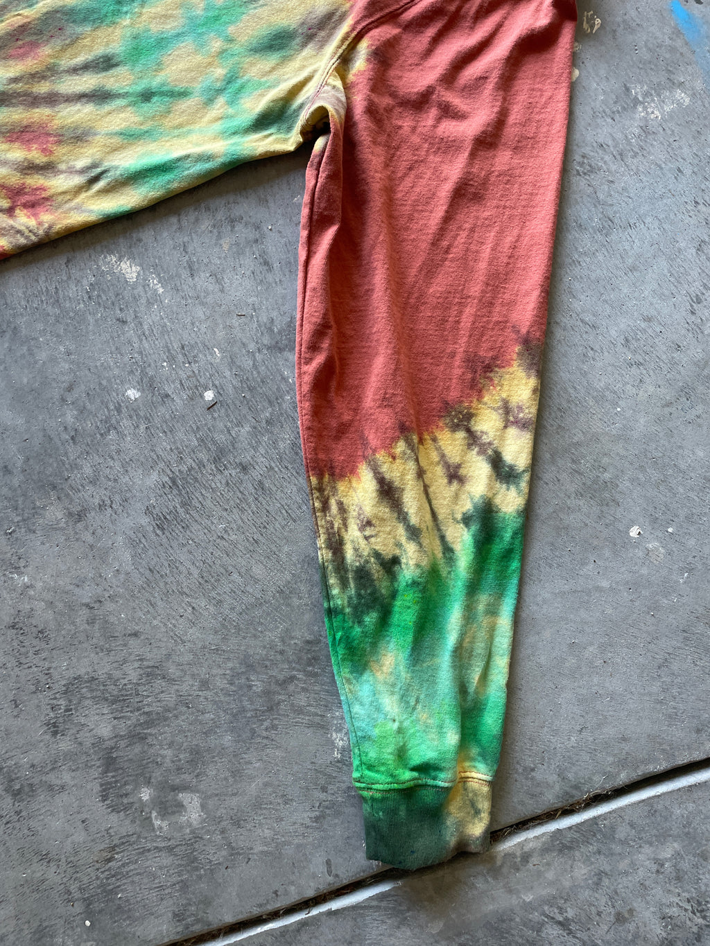 Carhartt Mountains Long Sleeve Copper & Turquoise Reverse Tie Dye T-Shirt | One-of-a-Kind | Men's XL