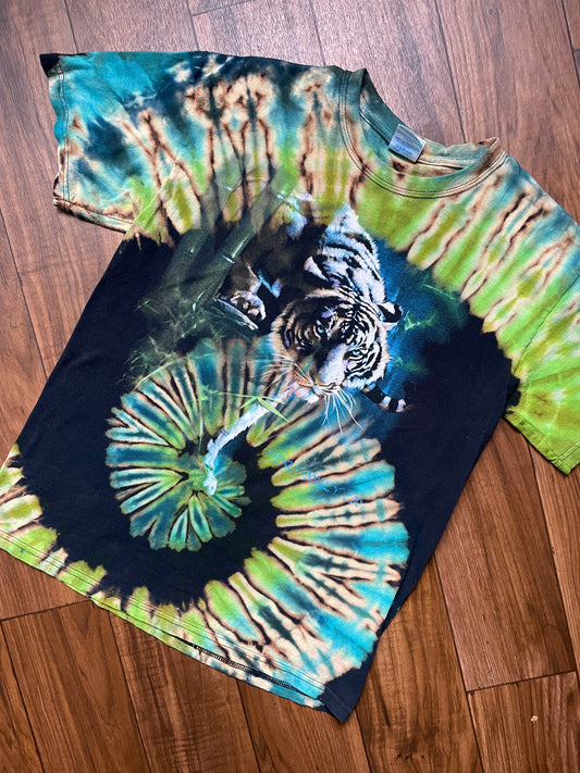 Men's Medium Jungle tiger Handmade Tie Dye Short Sleeve T-Shirt