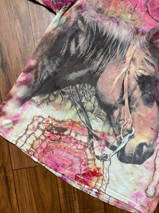 Men's Large Horse Handmade Tie Dye Short Sleeve T-Shirt (Vintage from 2003)