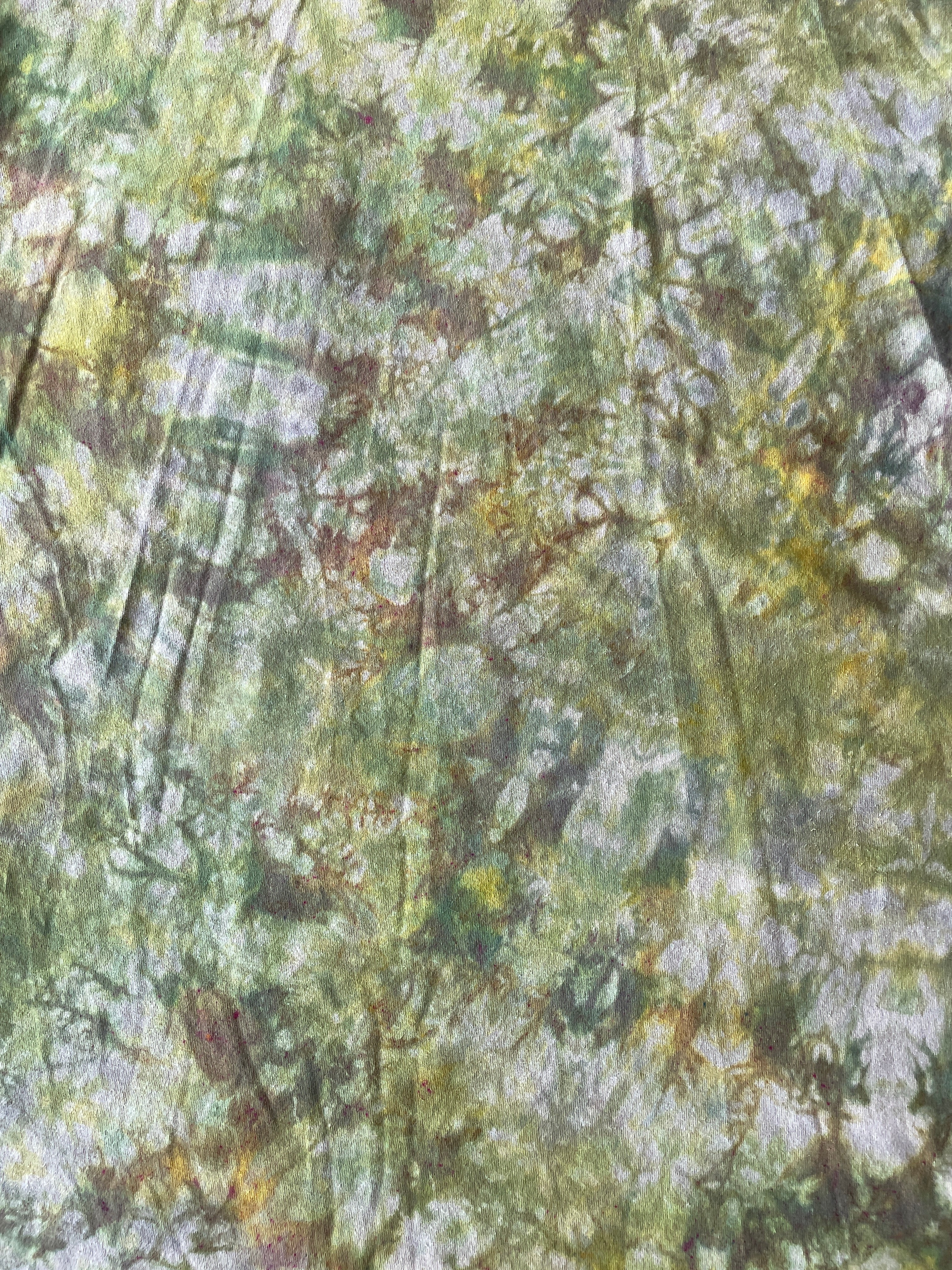 Carhartt Short Sleeve Green and Gold Tie Dye T-Shirt | One-of-a-Kind | Men's XL Tall