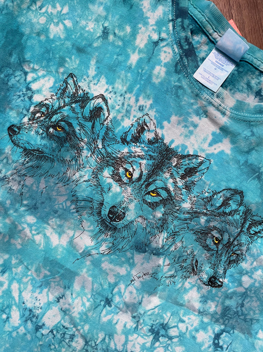 Men's Large Wolf Handmade Tie Dye Short Sleeve T-Shirt