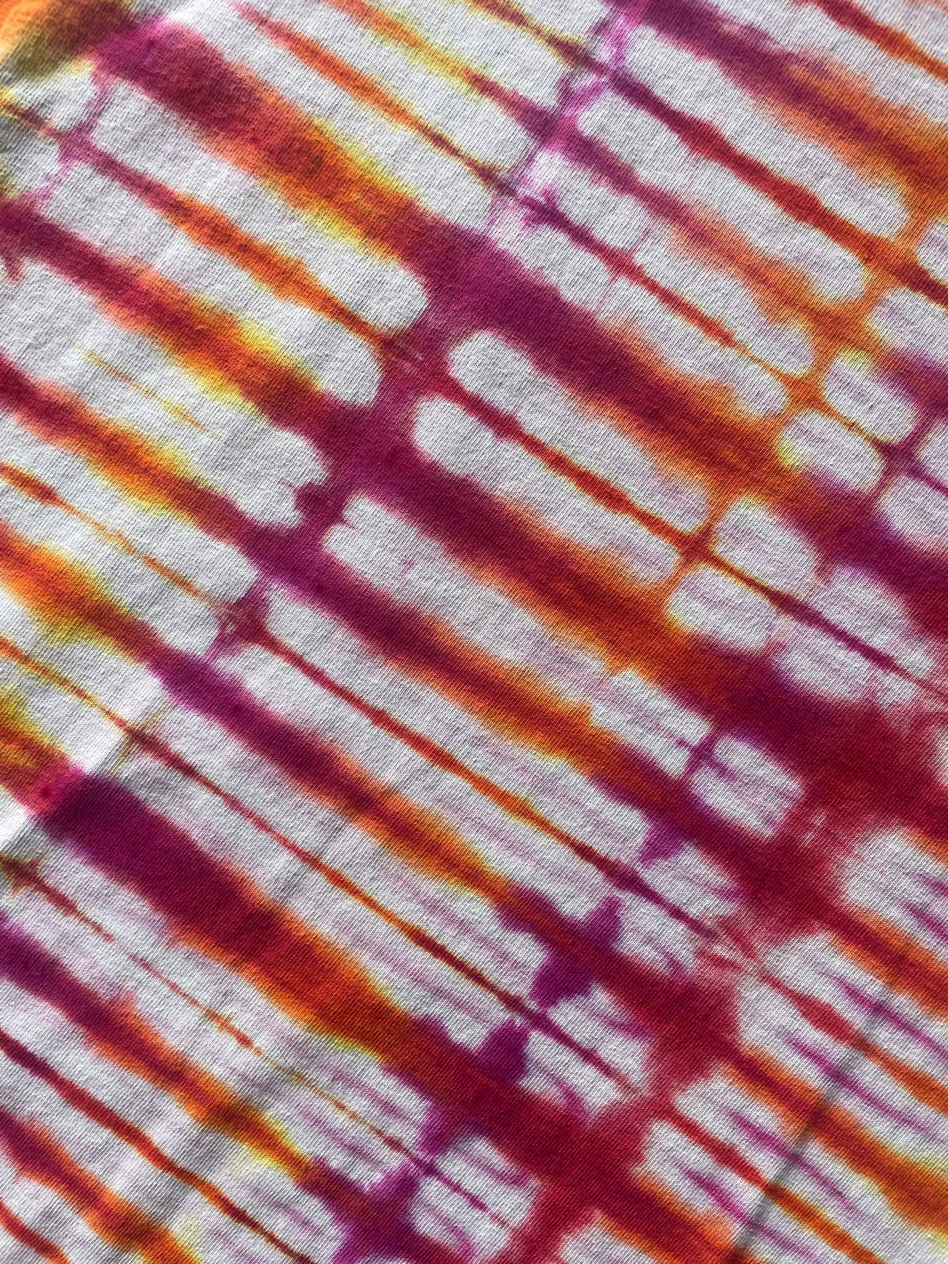 XL Men’s Wyoming Cowboys Handmade Tie Dye T-Shirt | One-Of-a-Kind Pink and Orange/Yellow/Red/Purple Short Sleeve Shirt | Wyoming Gift