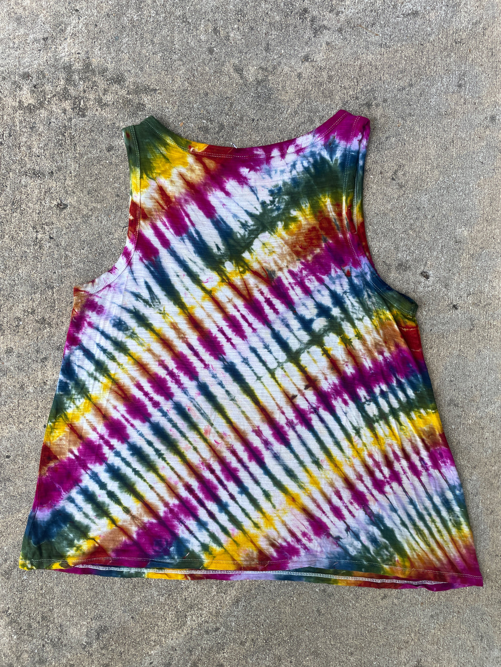 Hand-Printed North Carolina Mood Ring Tie Dye Tank Top | Women's Size Medium