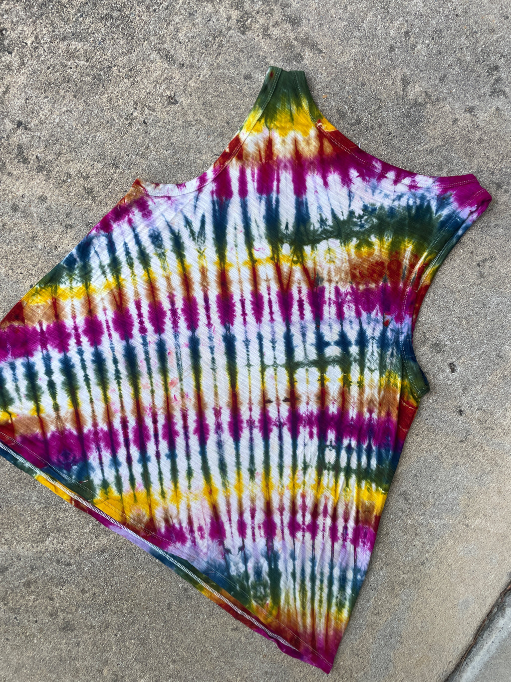 Hand-Printed North Carolina Mood Ring Tie Dye Tank Top | Women's Size Medium