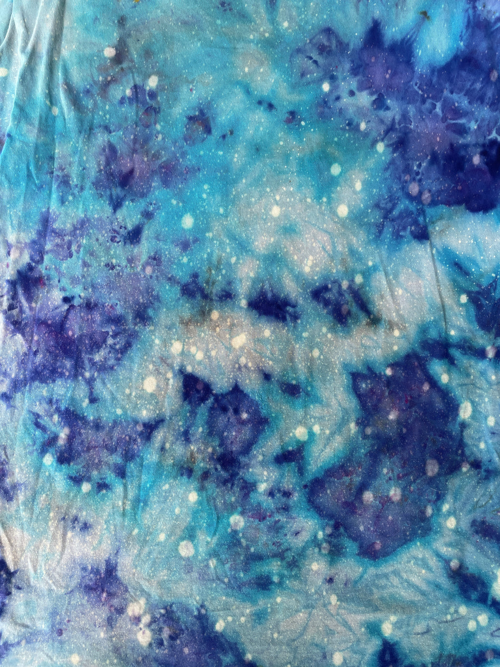 Hand-Printed North Carolina Purple and Blue Galaxy Dye Short Sleeve T-Shirt | Men's Size Large