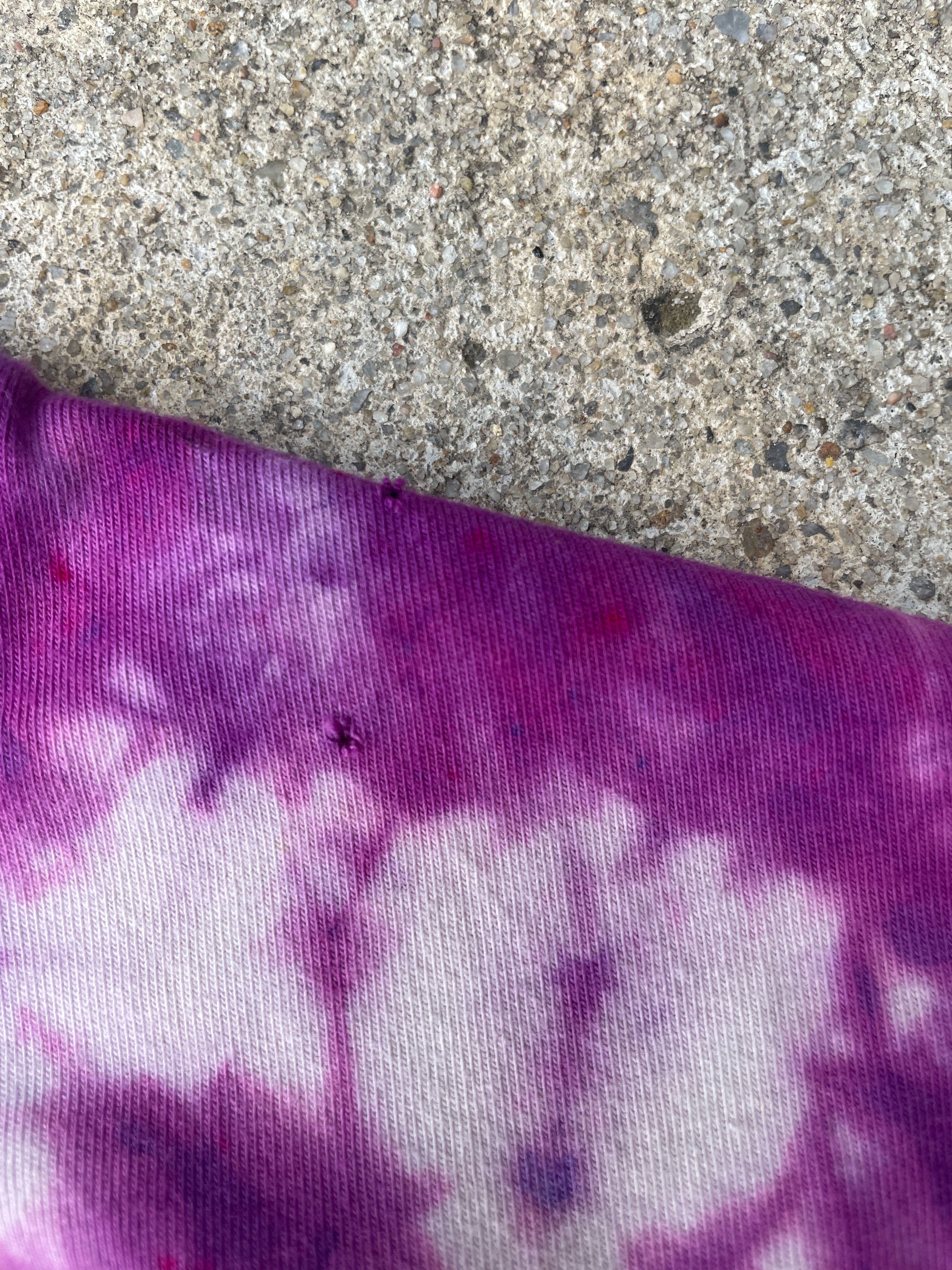 Hand-Printed North Carolina White and Purple Tie Dye Short Sleeve T-Shirt | Women's Size Large