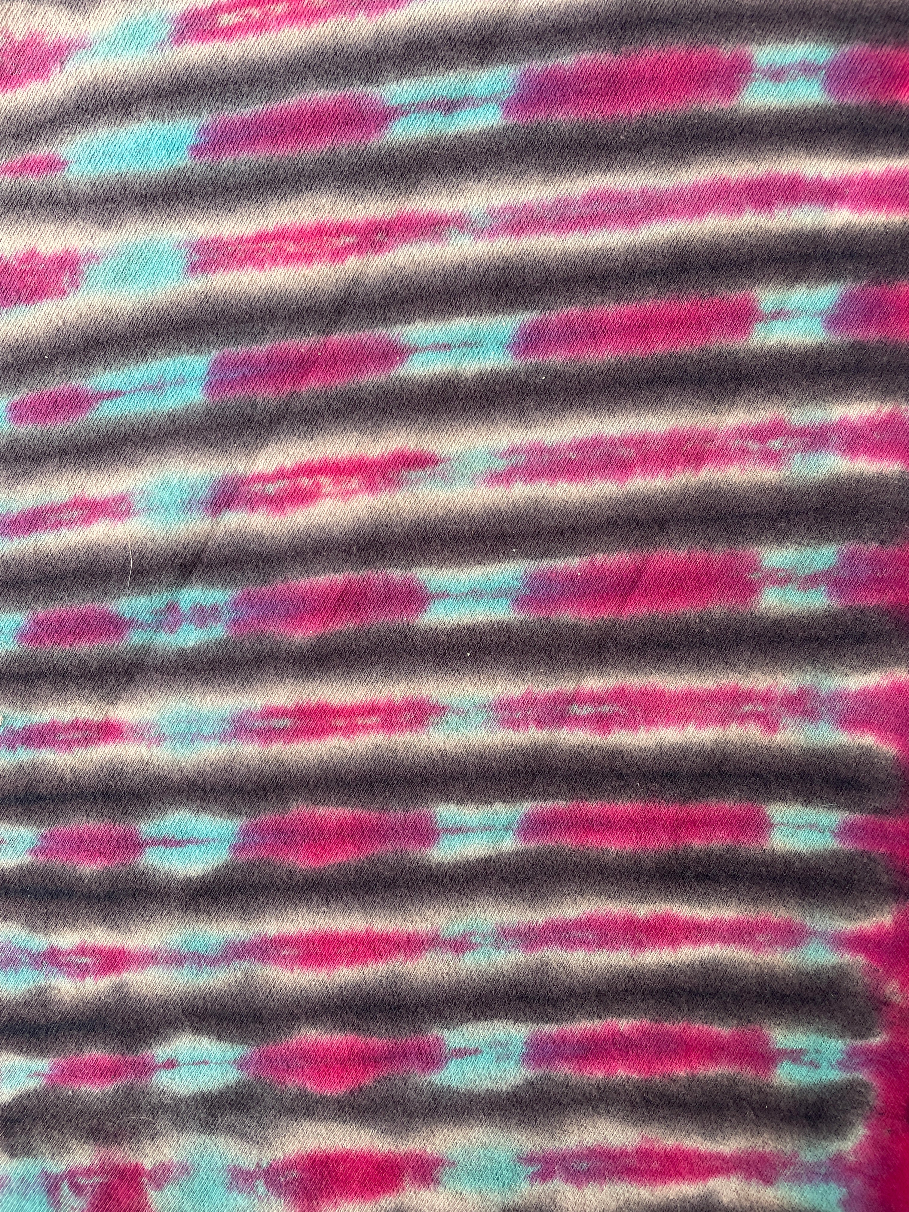 Hand-Printed Send It Skull Black, Red, and Blue Reverse Tie Dye Short Sleeve T-Shirt | Men's Size XL