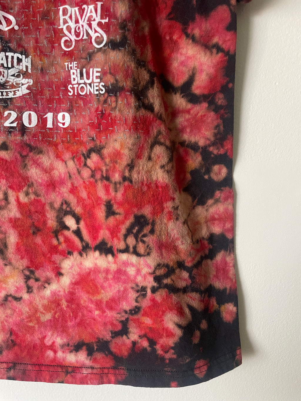 Medium Men's Tampa Rock Fest 2019 Handmade Tie Dye Short Sleeve T-Shirt | One-Of-a-Kind Upcycled Black and Crumpled Top