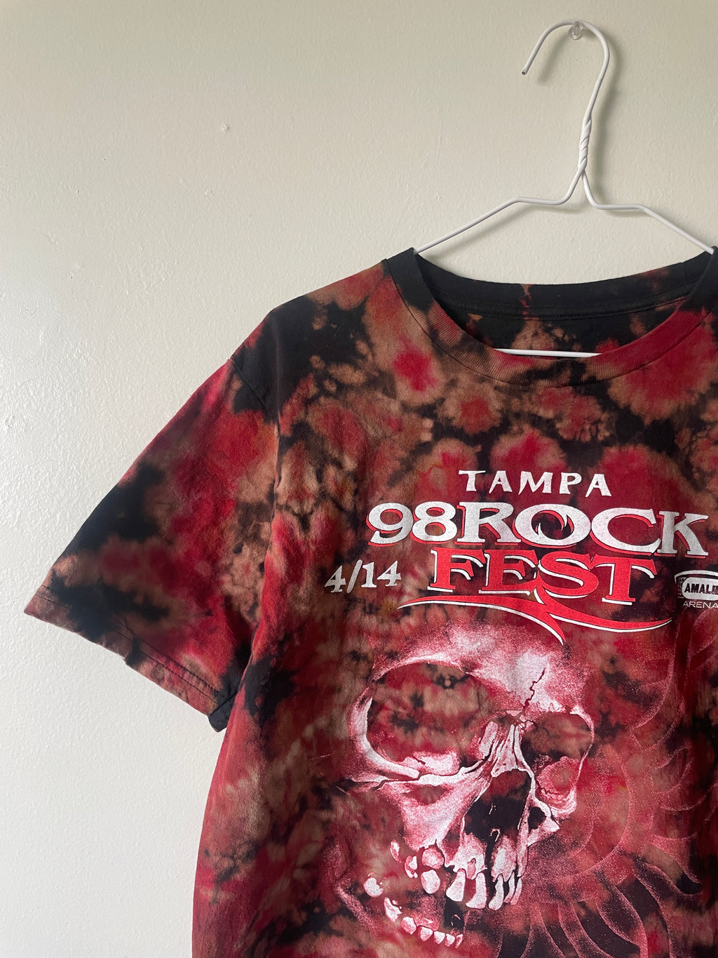Medium Men's Tampa Rock Fest 2019 (#2) Handmade Tie Dye Short Sleeve T-Shirt | One-Of-a-Kind Upcycled Black and Crumpled Top