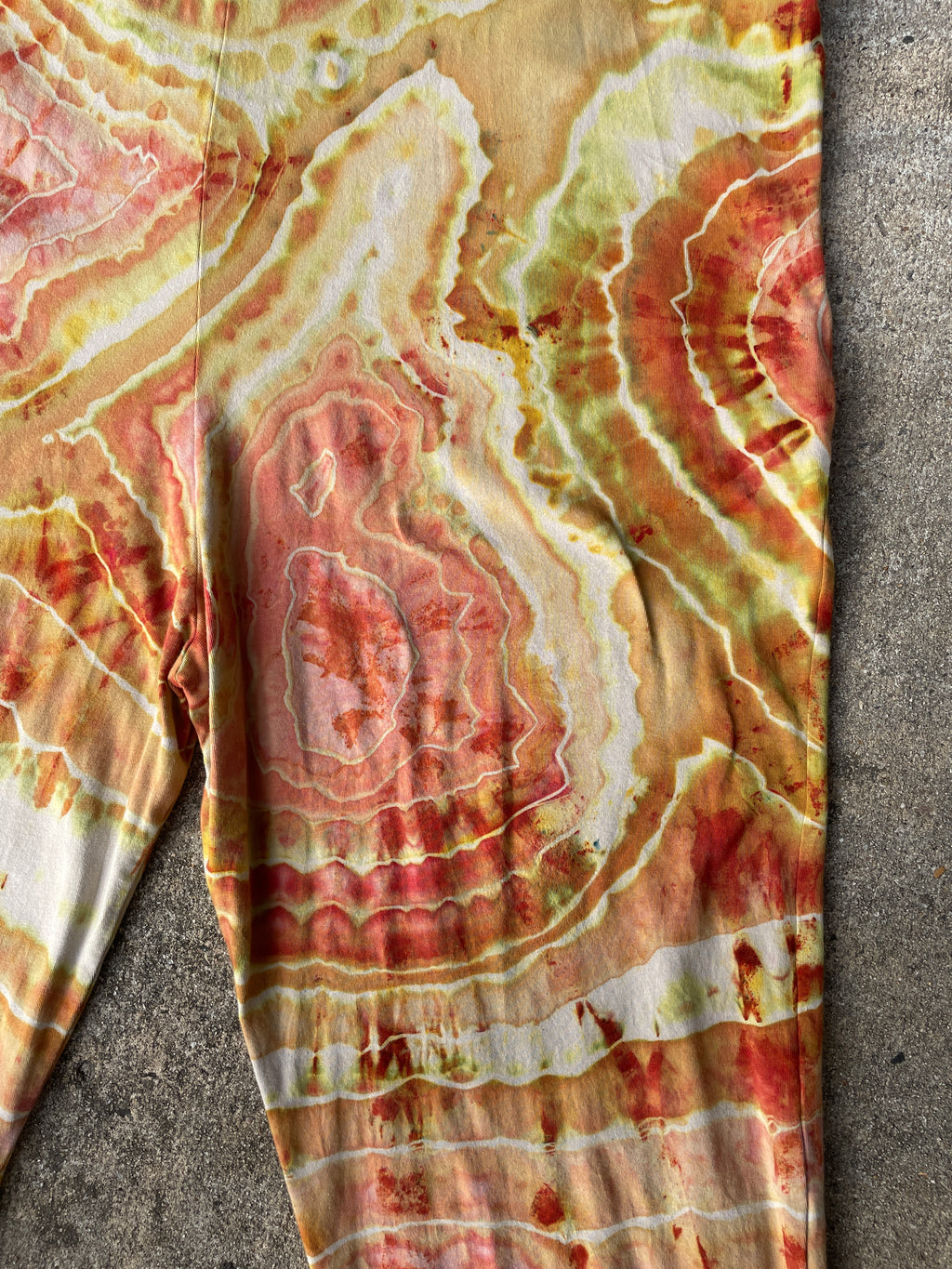 Desert Sun Tie Dye Jumpsuit | Women's Size Large/XL | Red, Orange, Yellow Geode Jumper